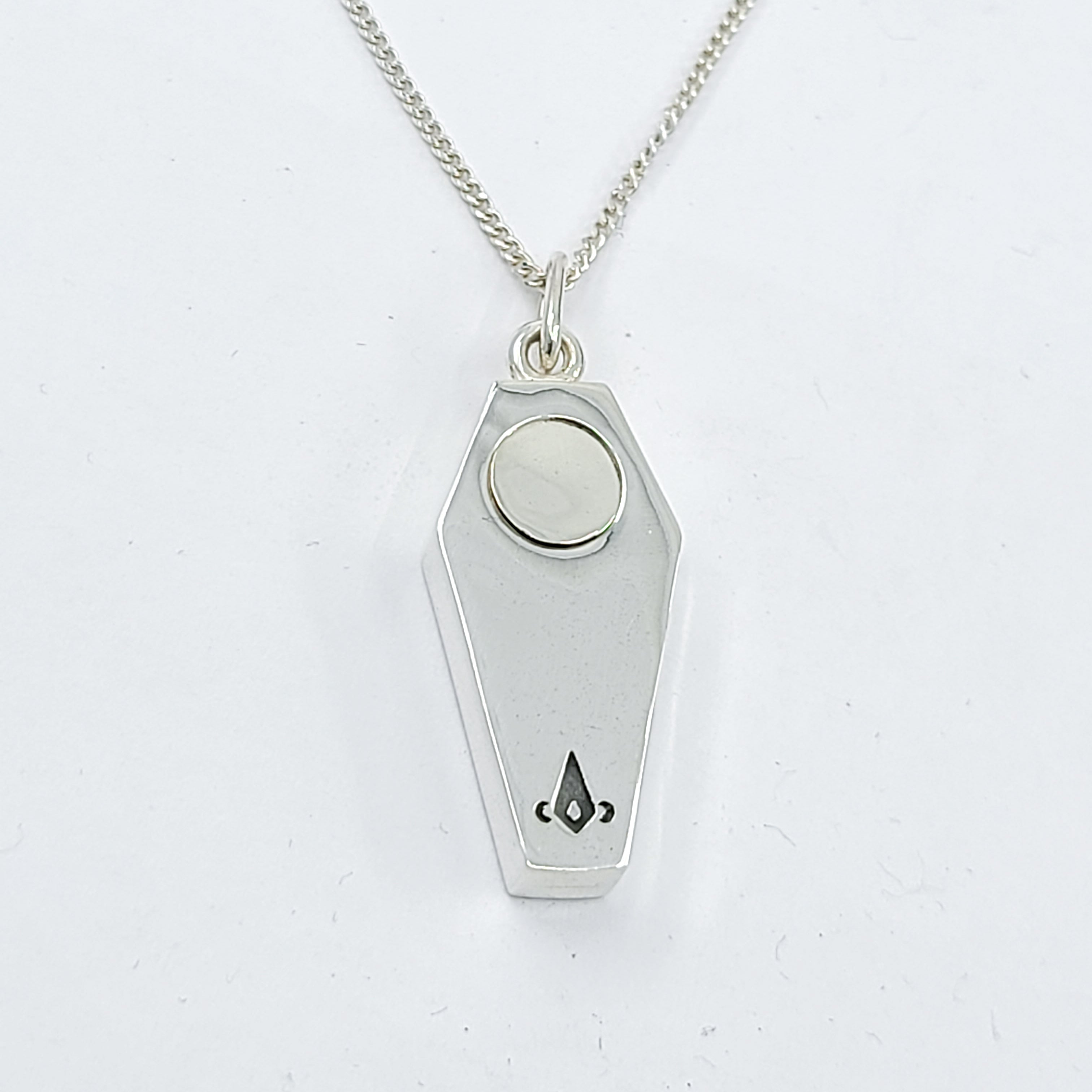 Silver Coffin Urn Necklace