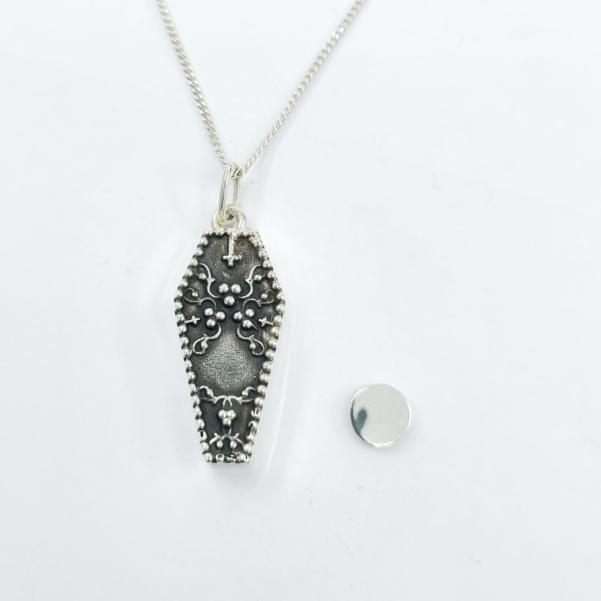 Gothic Coffin Urn Pendant Necklace