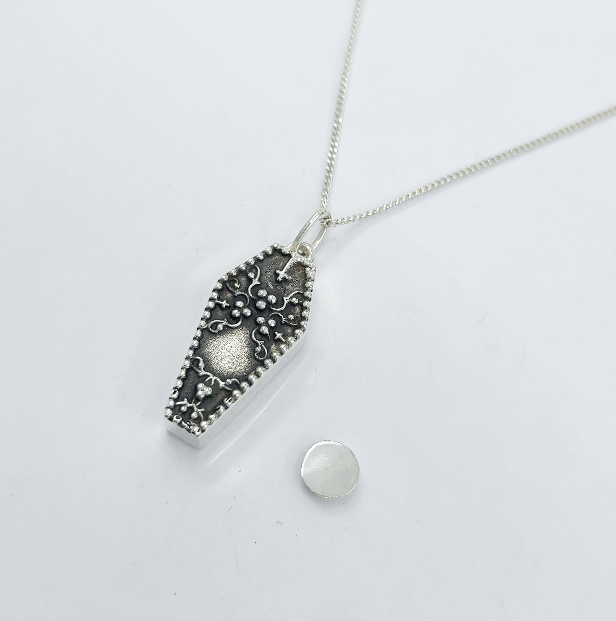 Gothic Coffin Urn Pendant Necklace