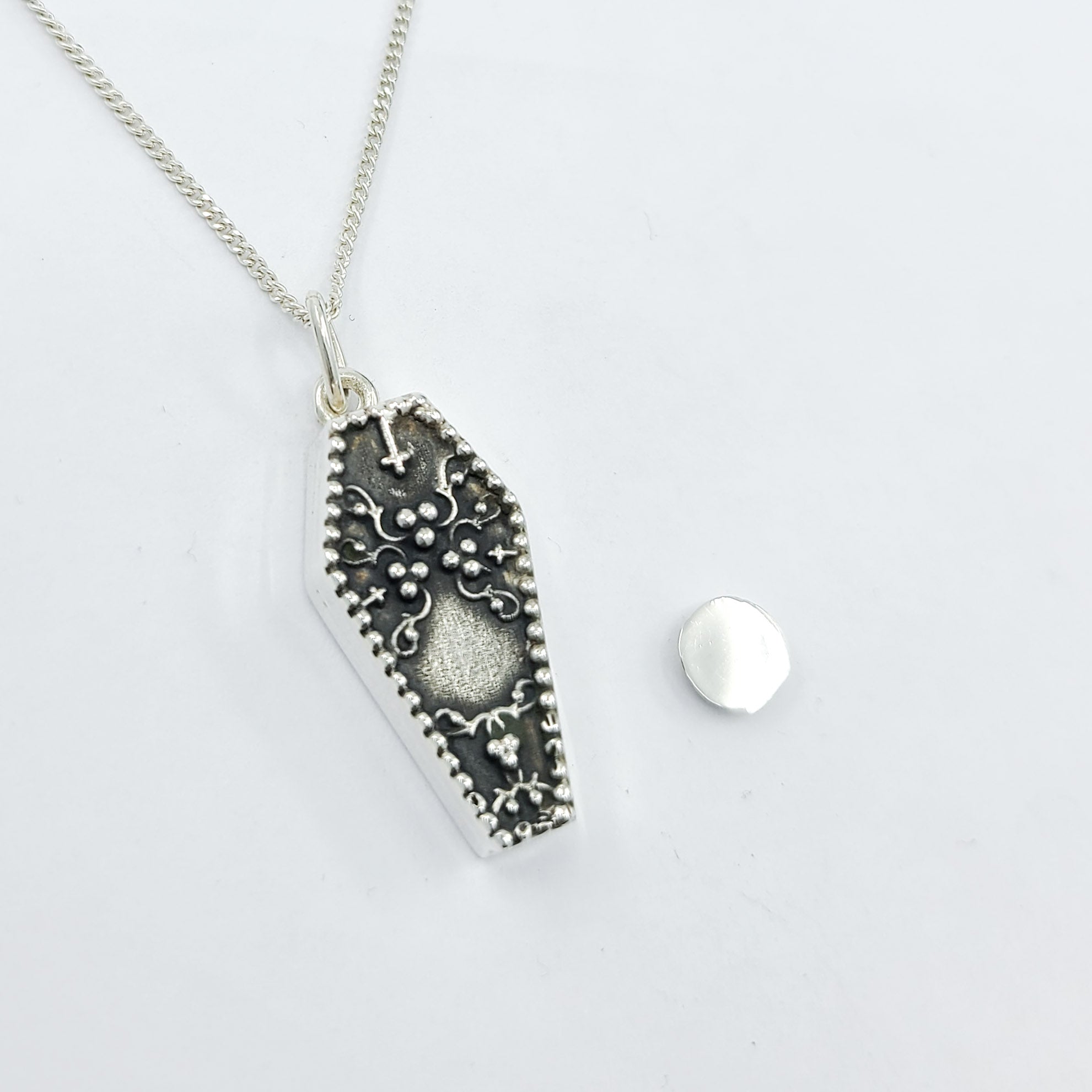 Gothic Coffin Urn Pendant Necklace