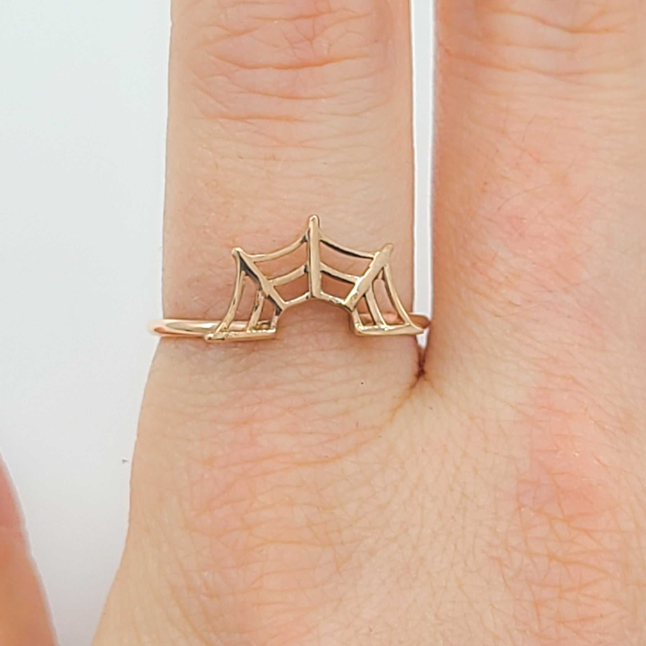 Stackable Spider Web Ring - Gold Options