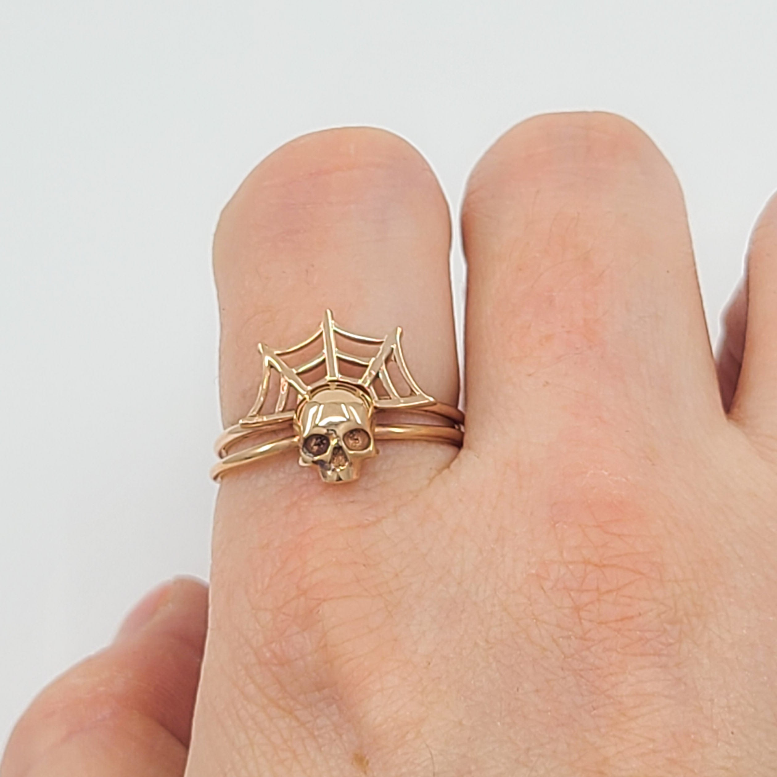 Stackable Spider Web Ring - Gold Options