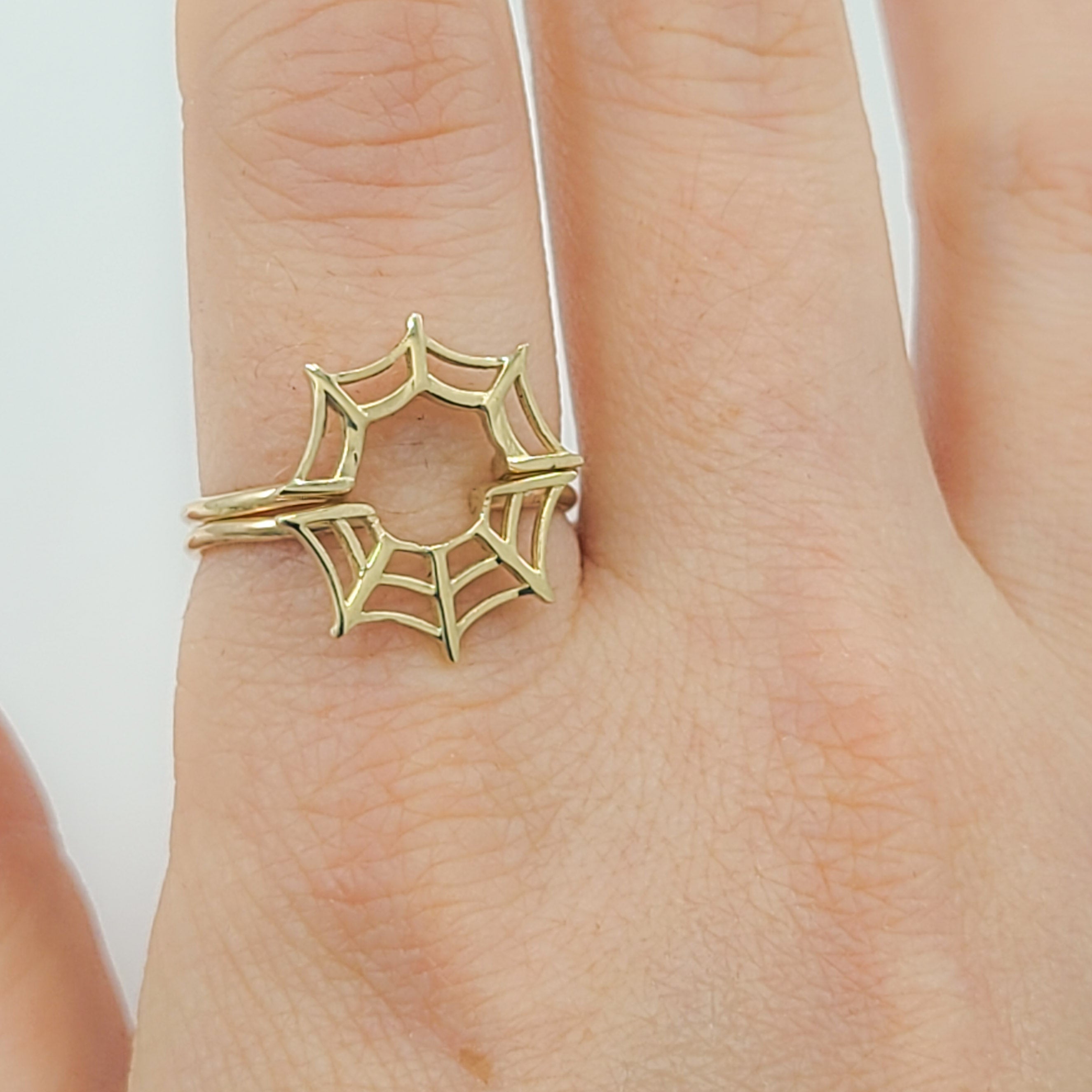 Stackable Spider Web Ring - Gold Options