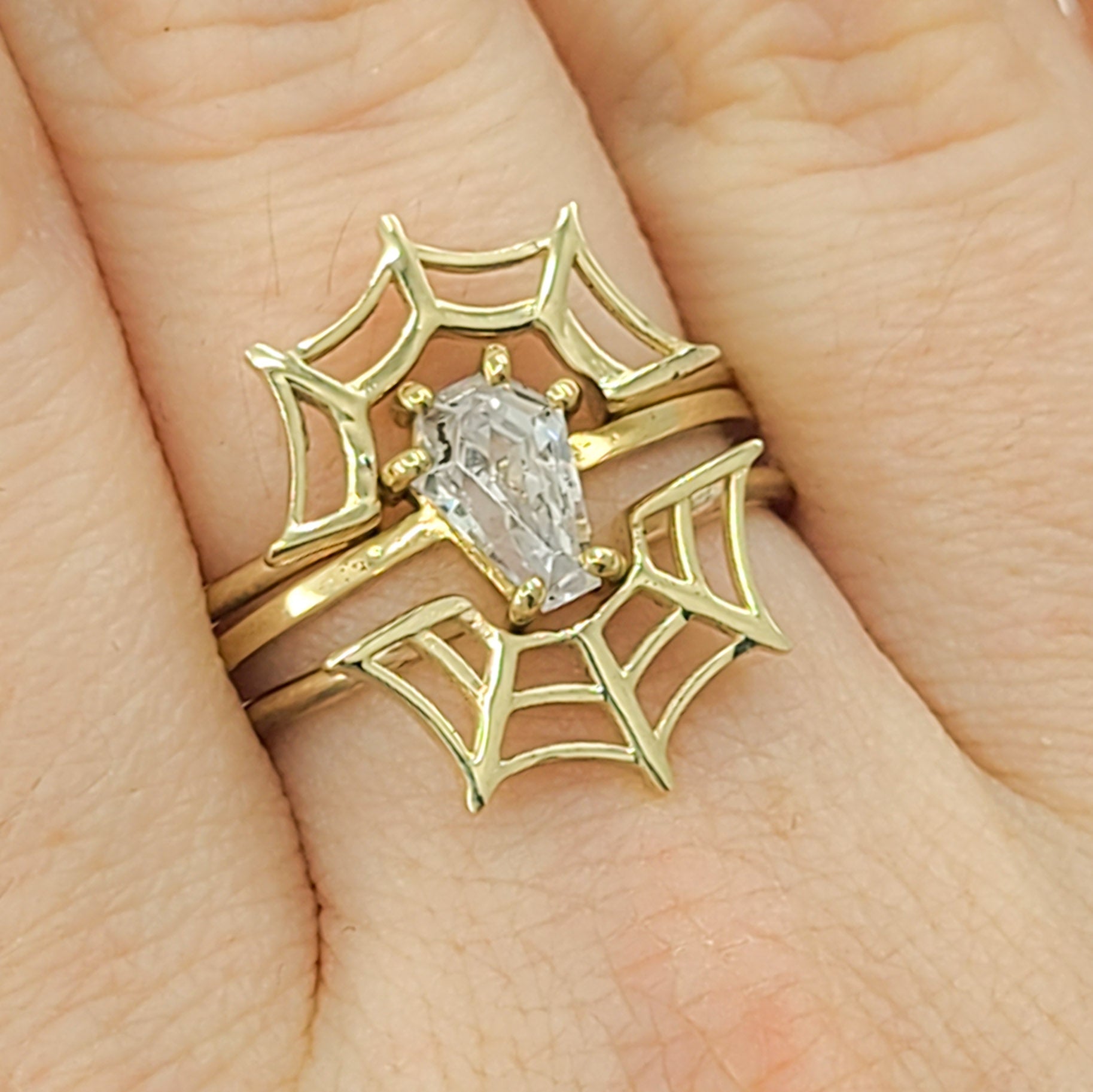 Stackable Spider Web Ring - Gold Options