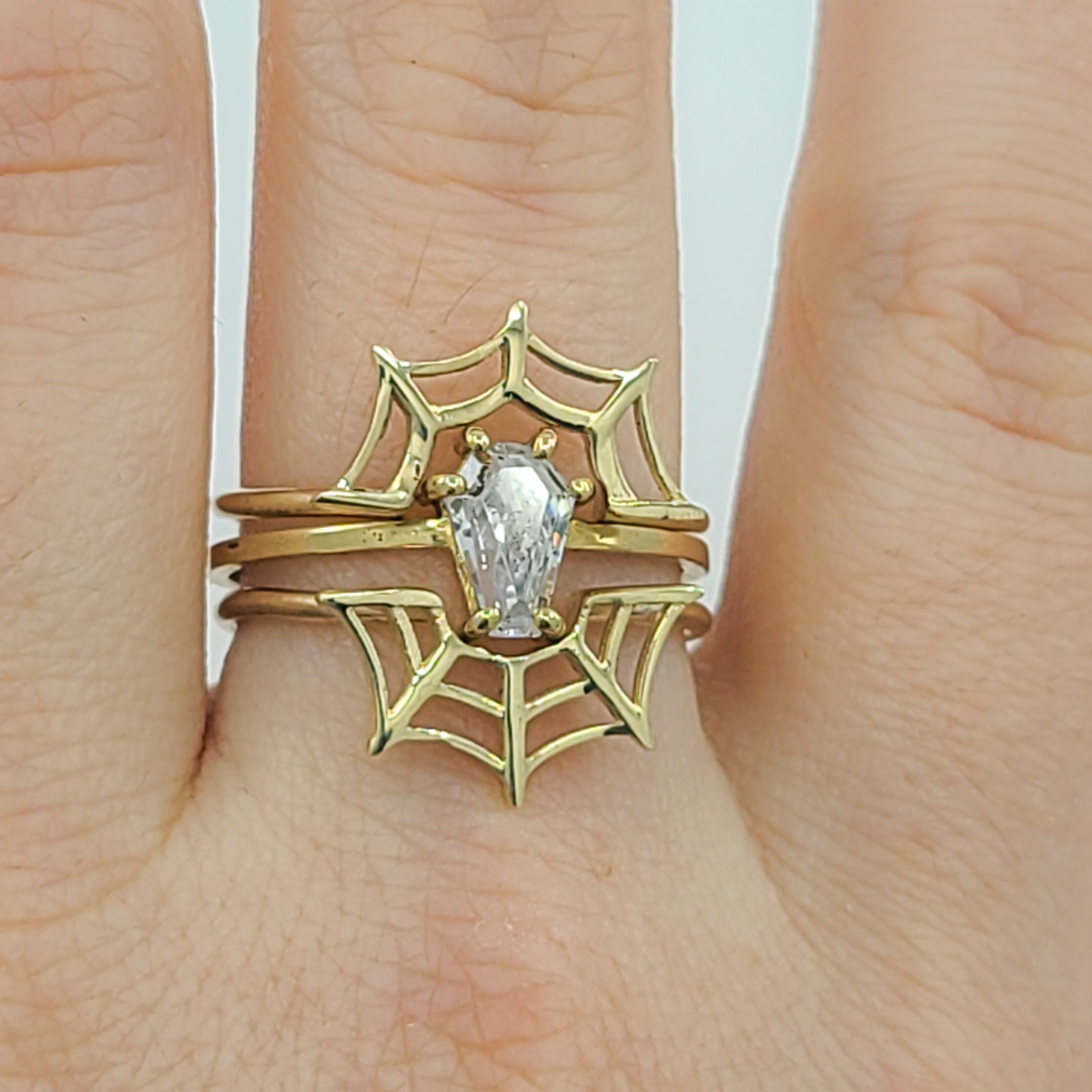 Stackable Web Wedding Ring - Gold Options