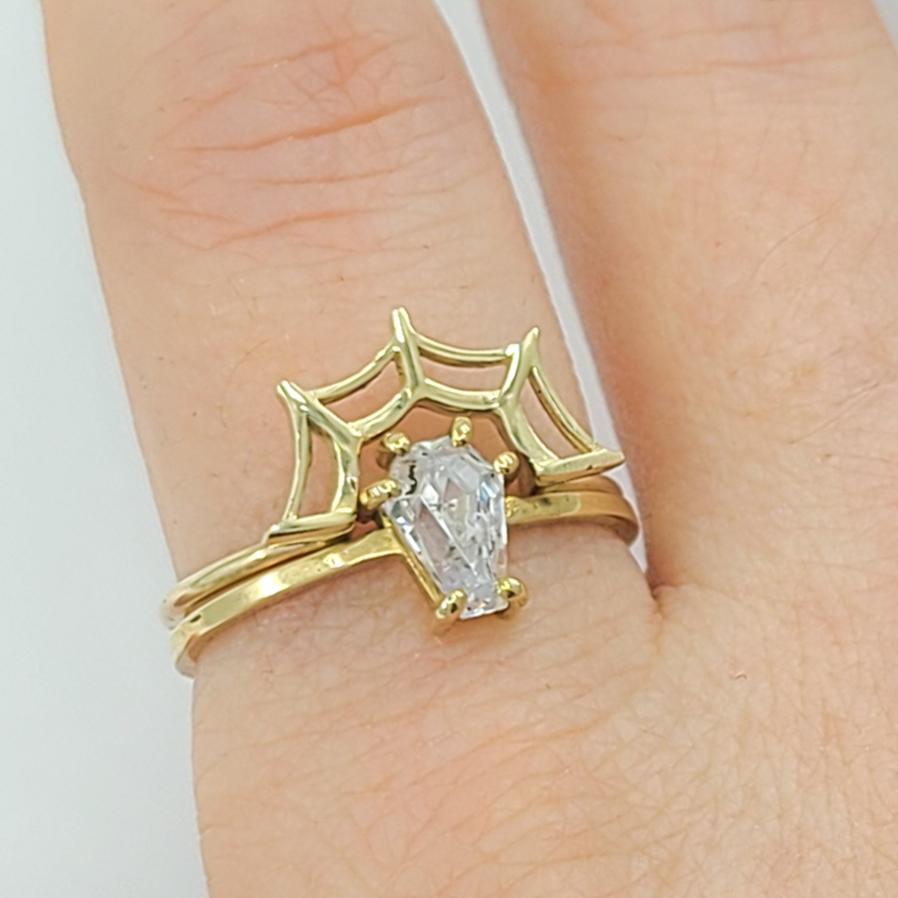 Stackable Web Wedding Ring - Gold Options