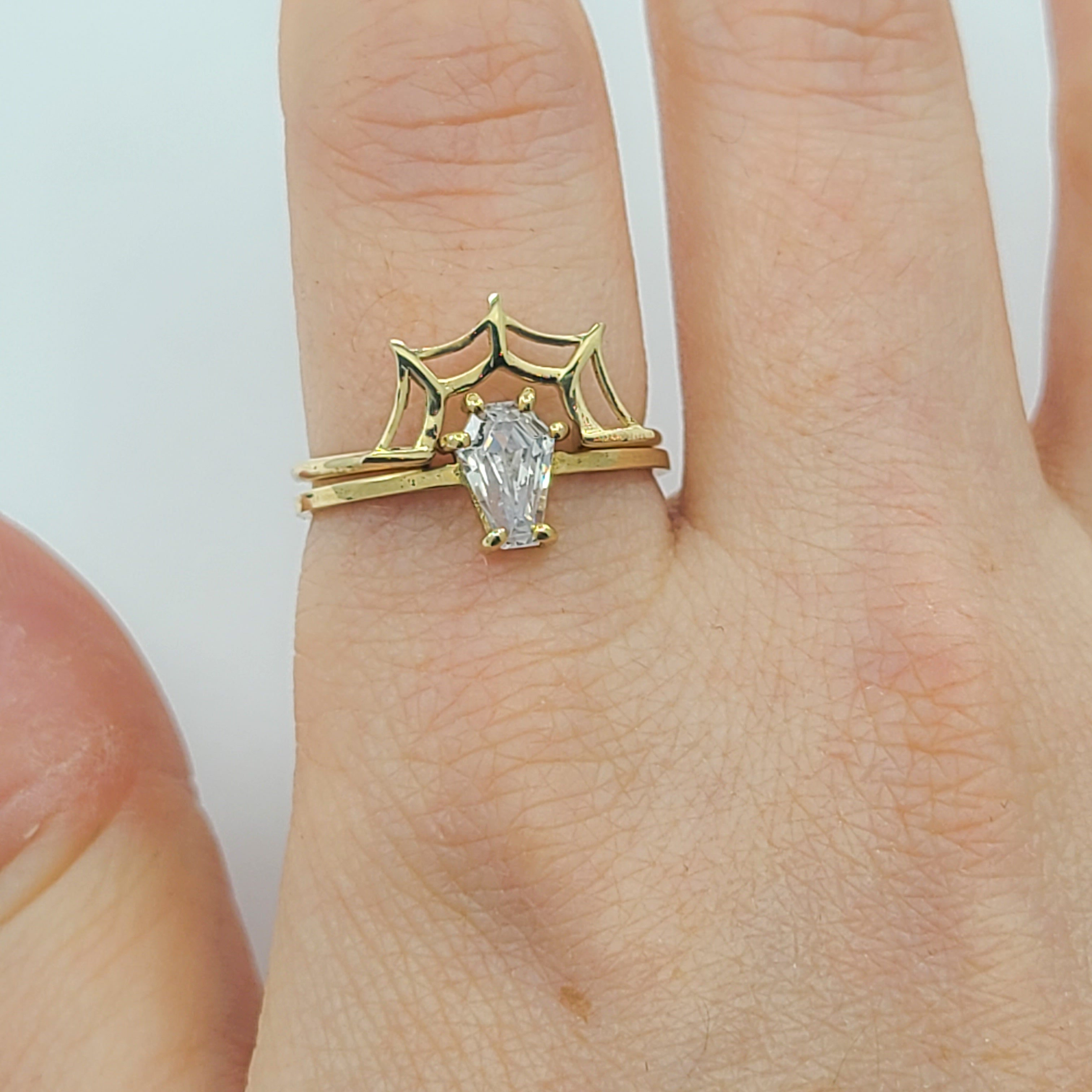 Stackable Web Wedding Ring - Gold Options
