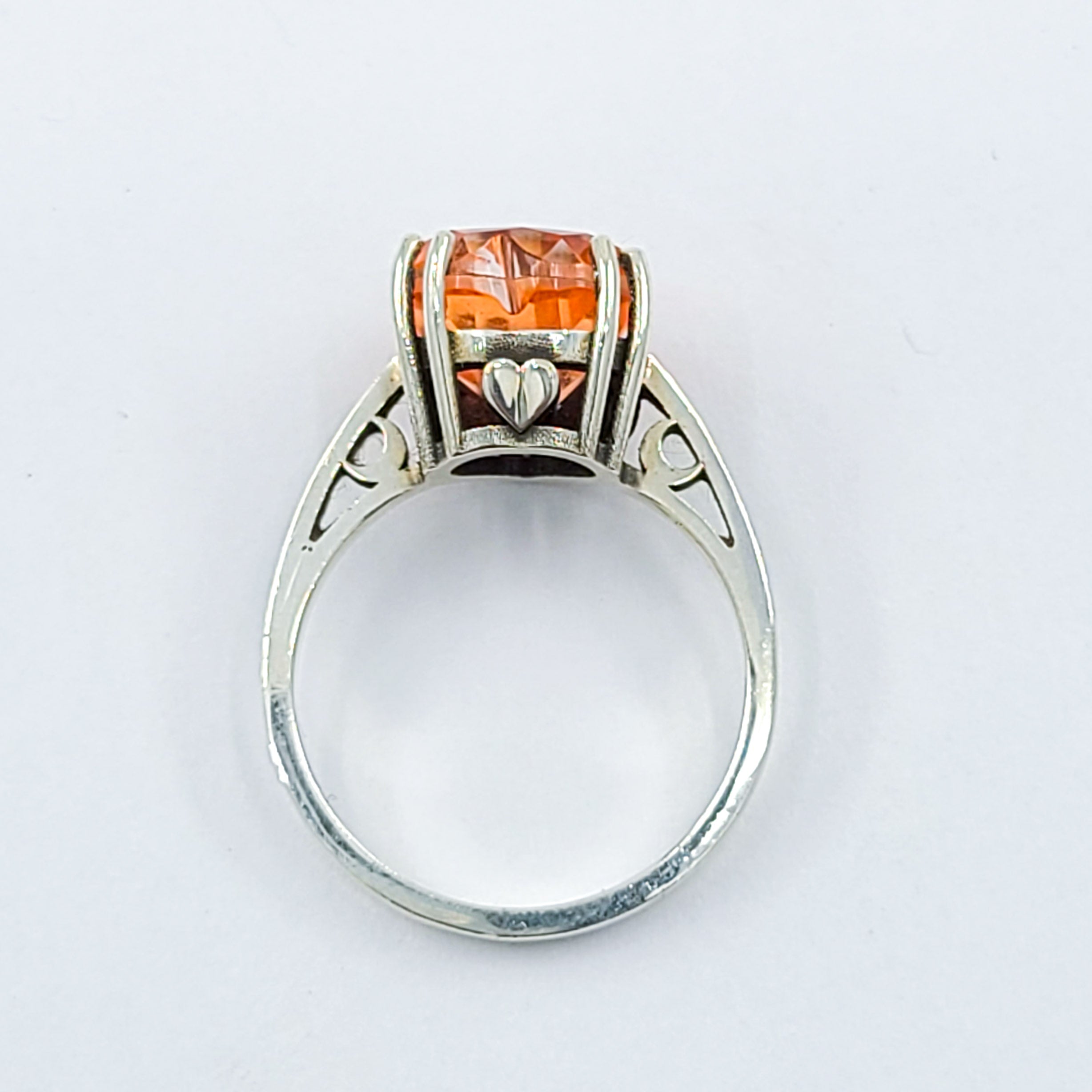 Pink Strawberry Quartz Heart Ring / Morganite Quartz