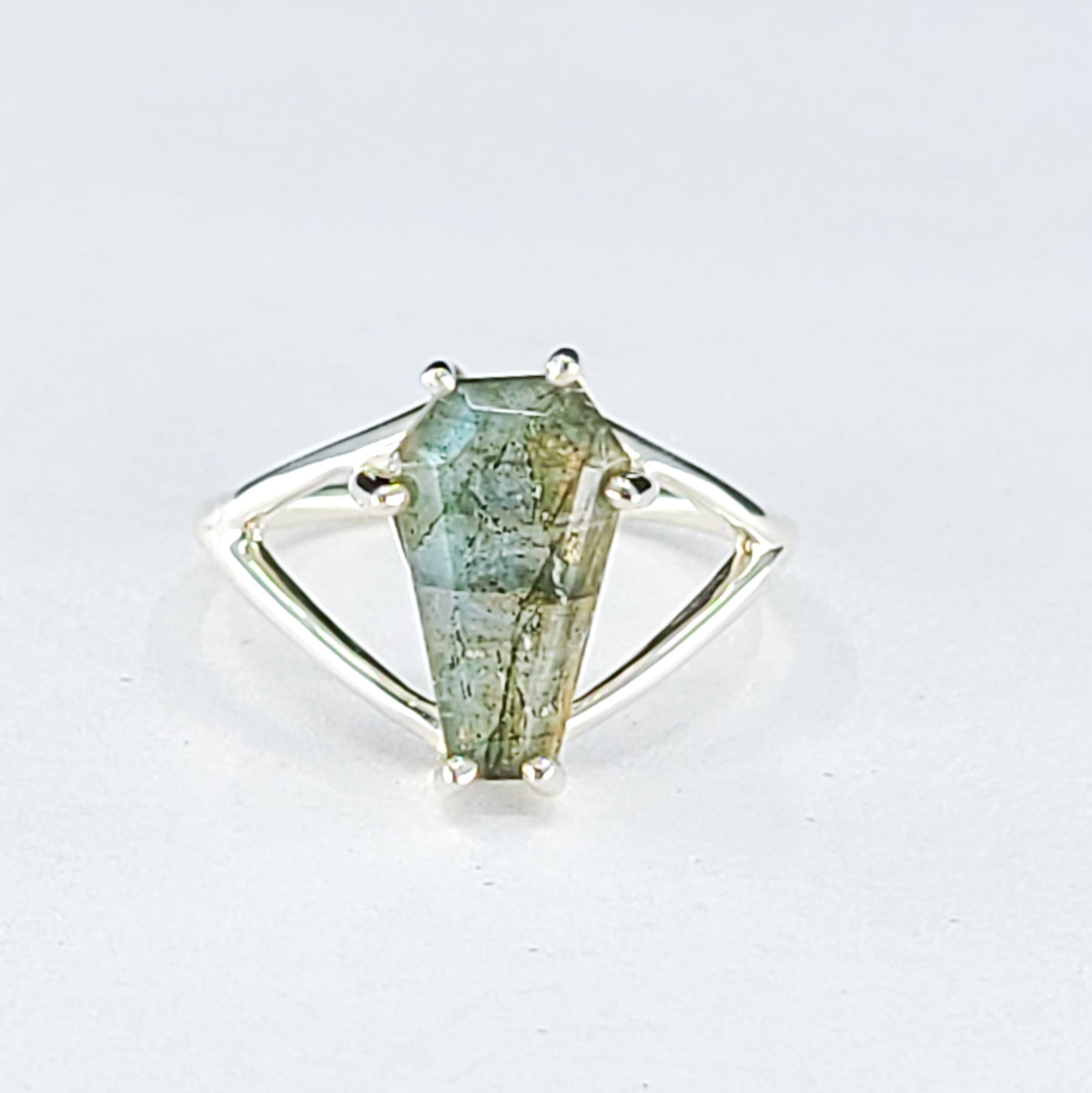 Big Labradorite Coffin Ring - Inchoo Bijoux