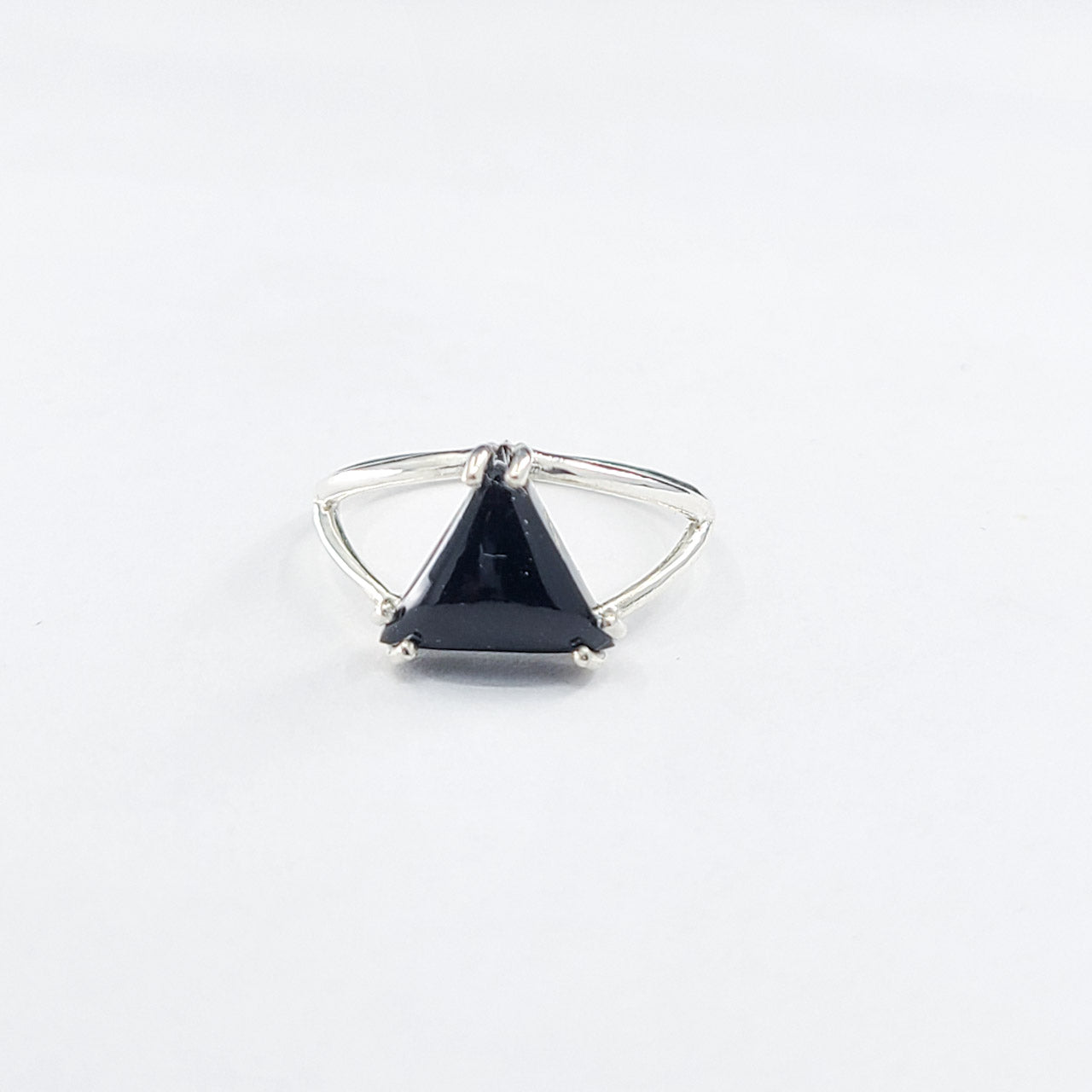 Black Triangle Onyx Ring