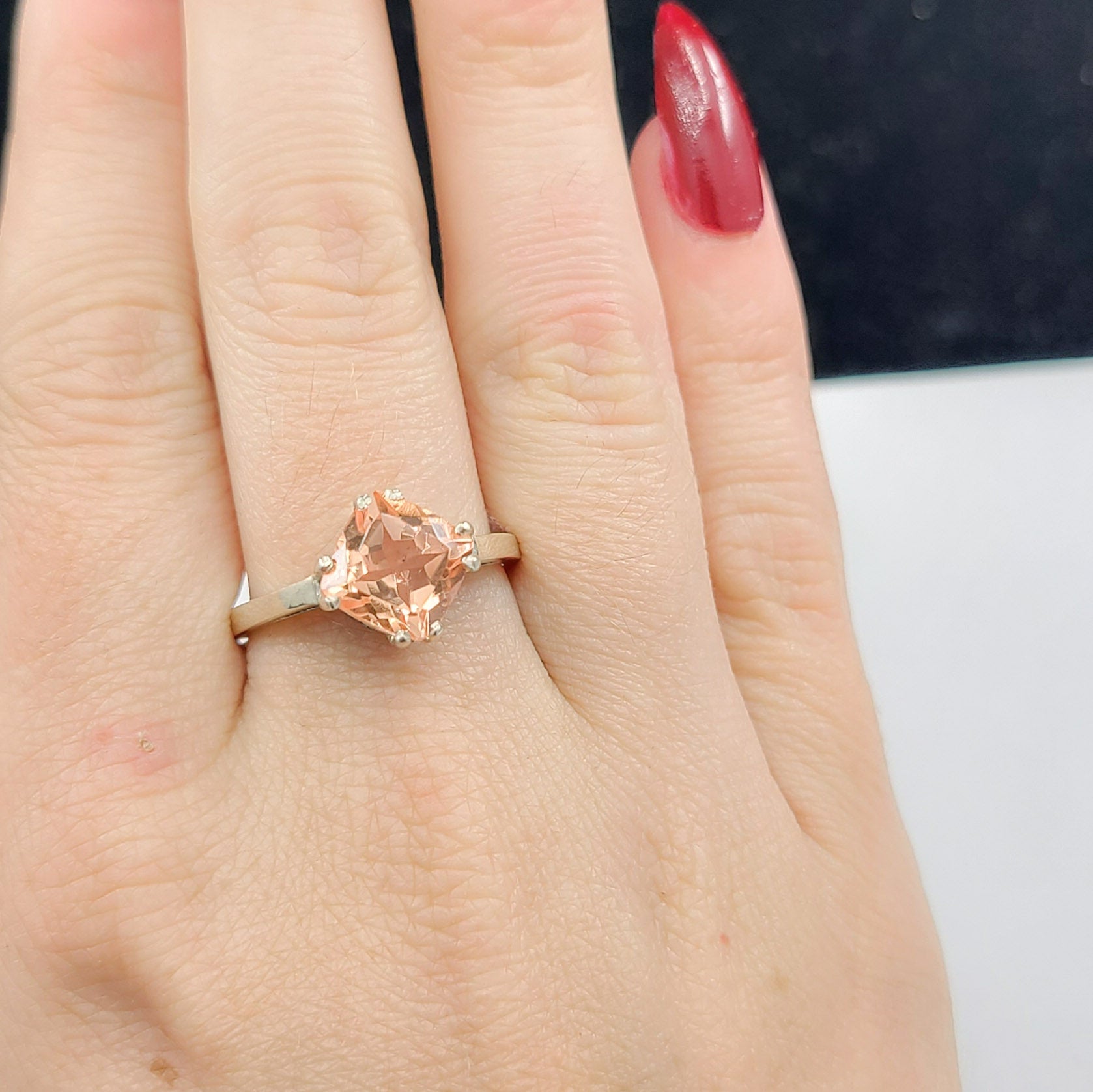 Pink Strawberry Quartz Ring