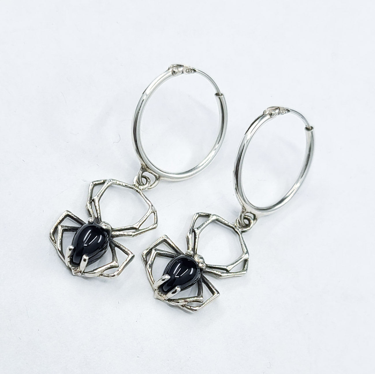 Black Spider Hoops Earrings - Inchoo Bijoux