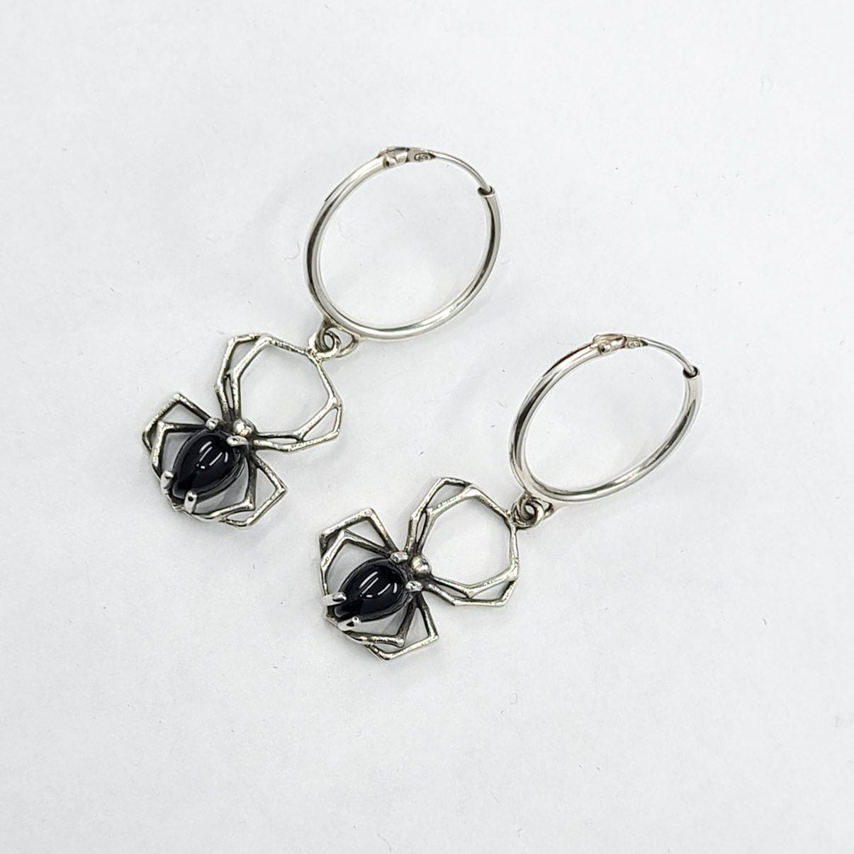 Black Spider Hoops Earrings - Inchoo Bijoux