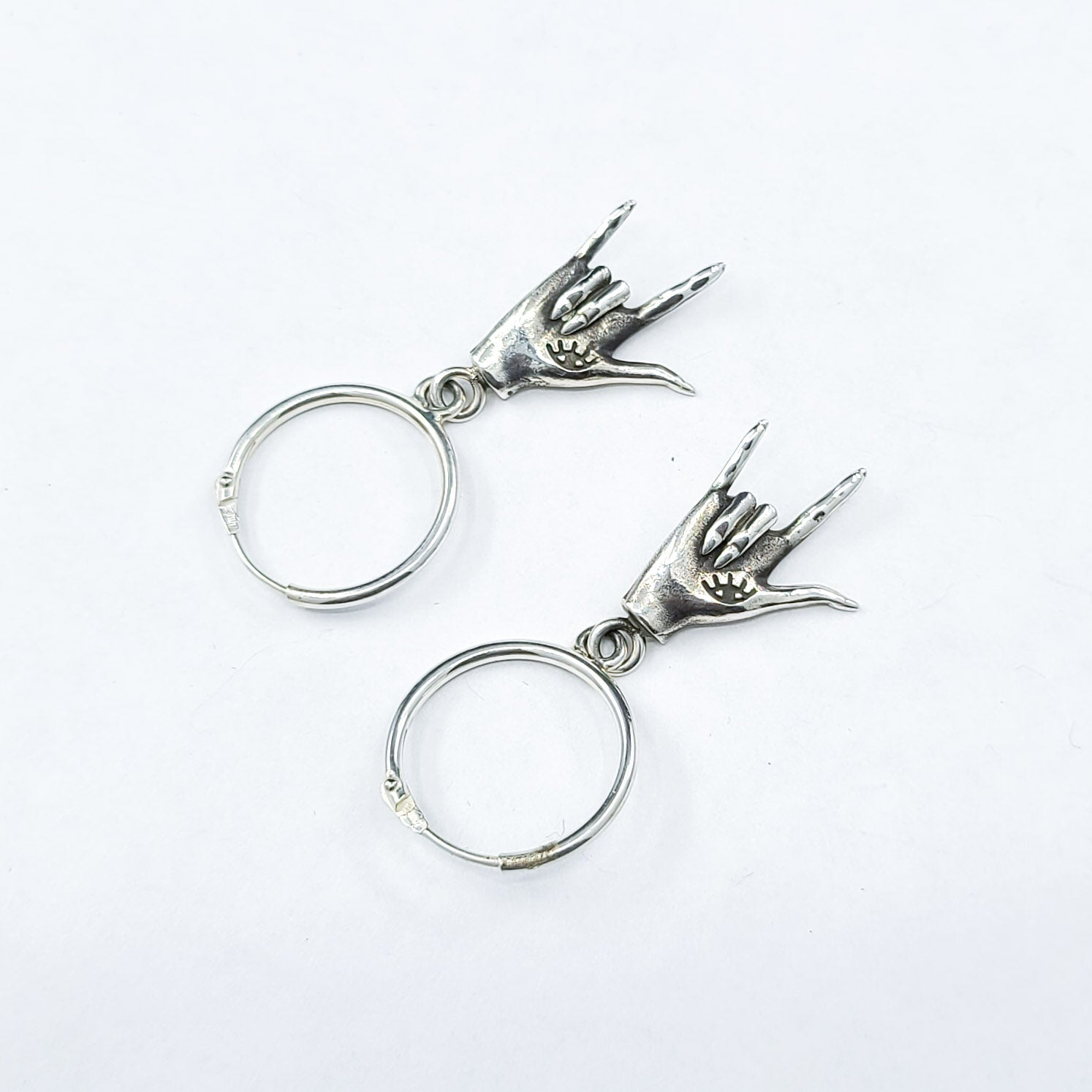 ASL ILY Hoop Earrings, I Love You Hoops