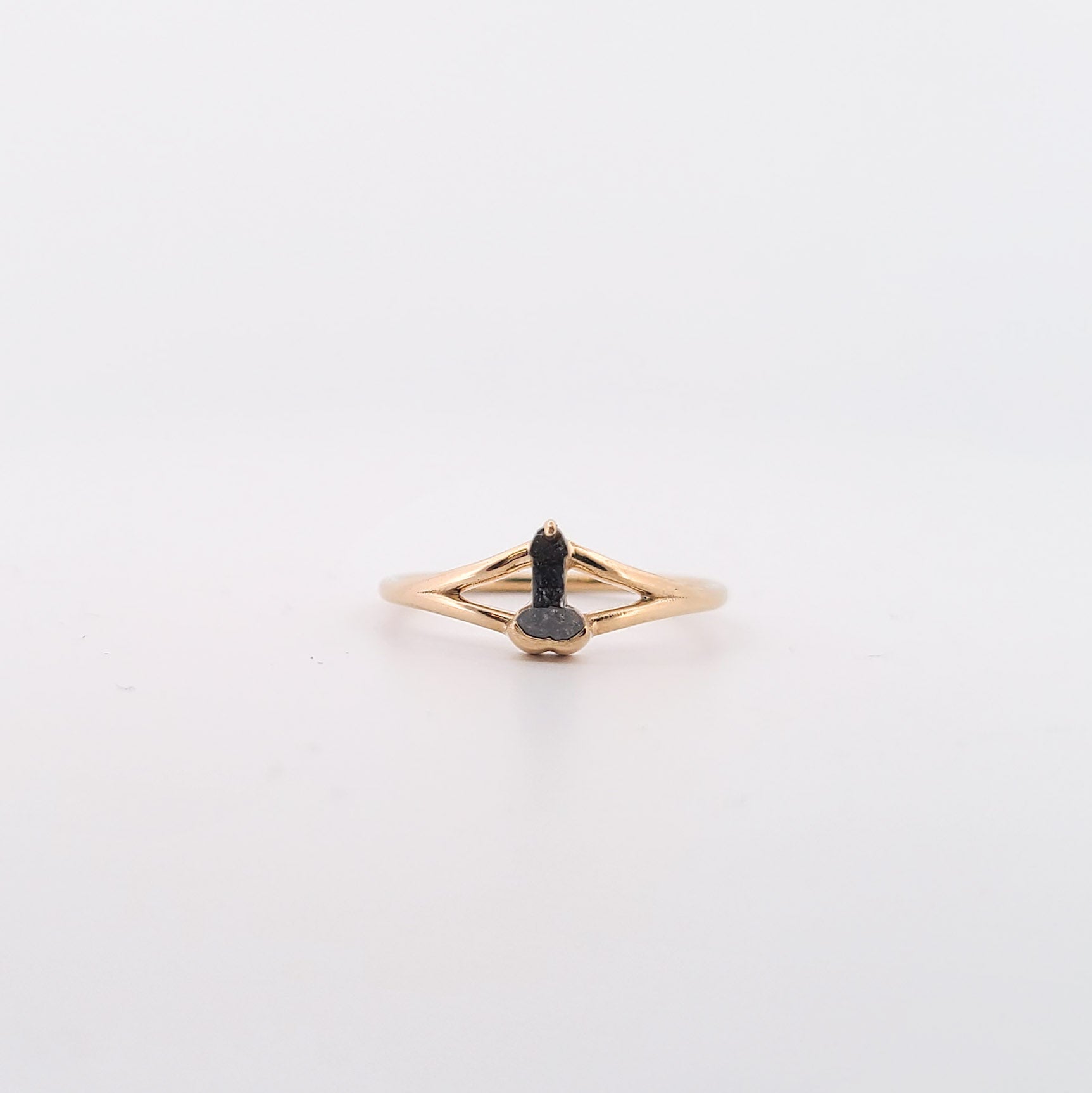 Penis Salt and Pepper Diamond Ring  - Gold Options