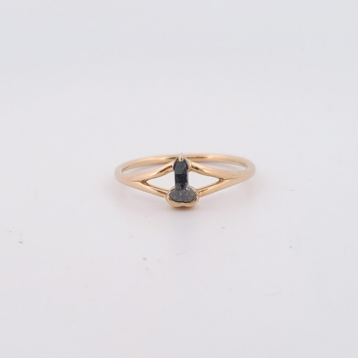 Penis Salt and Pepper Diamond Ring  - Gold Options