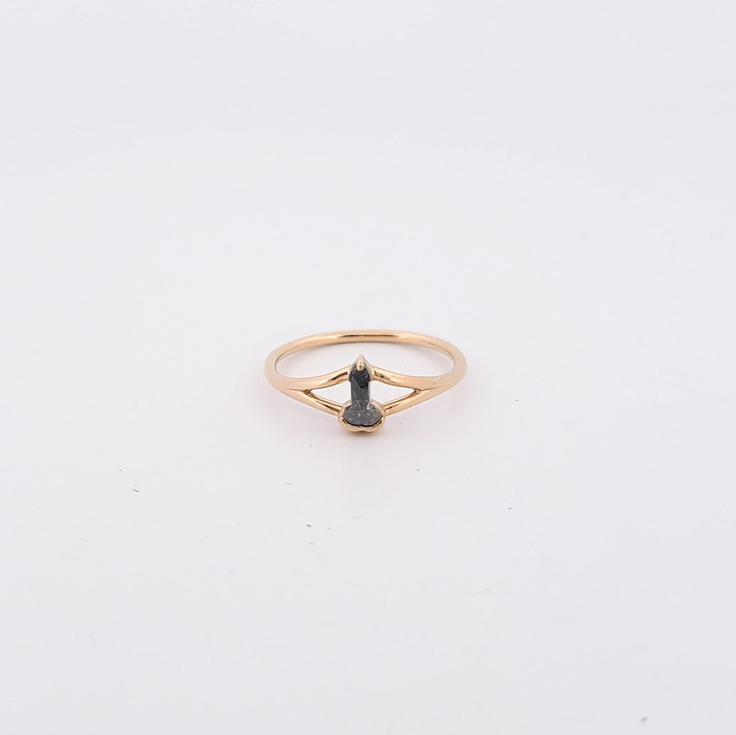 Penis Salt and Pepper Diamond Ring  - Gold Options