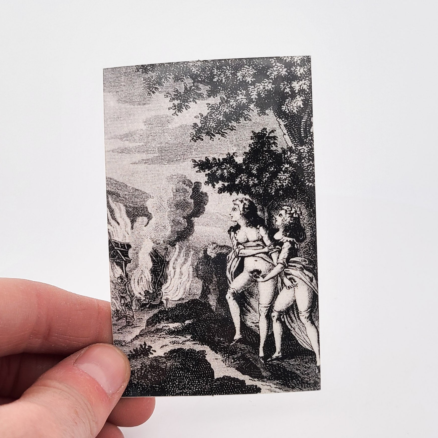 2 Girls Watching the Village Burn while Holding Clits - Marquis de Sade Vinyl Sticker