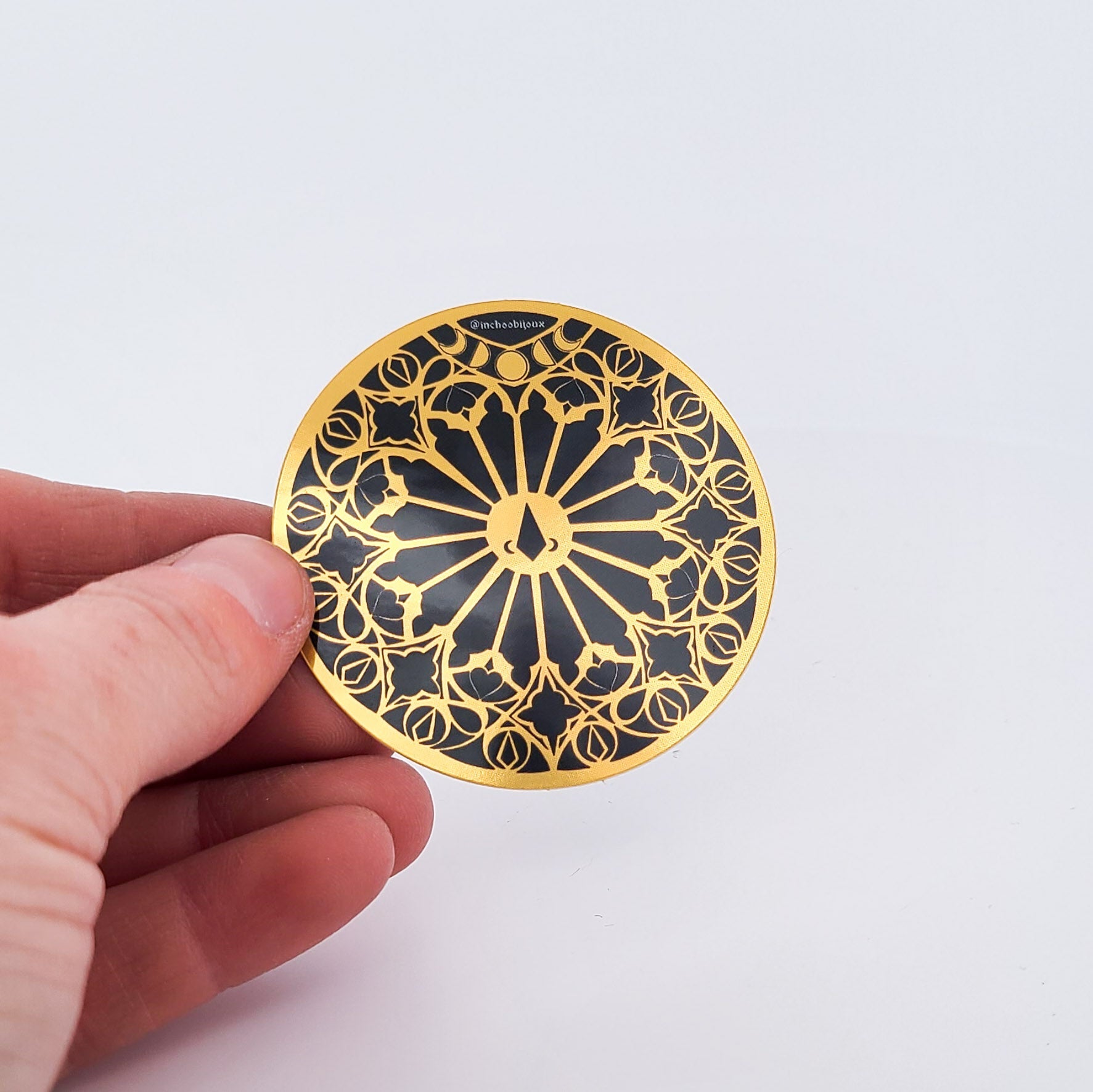Inchoo Stained Glass Sticker - Black and Metallic Gold - Inchoo Bijoux