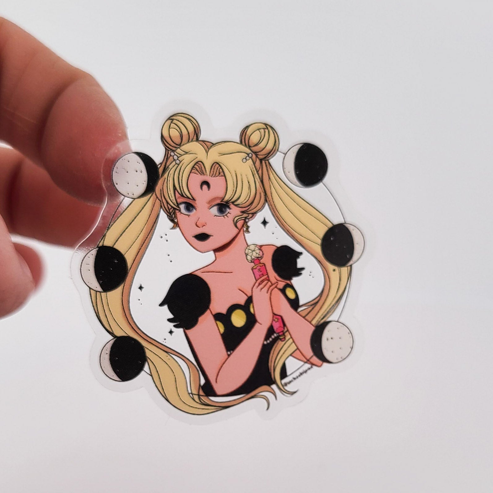 Sailor Moon & Magic Wand Clear Vinyl Sticker