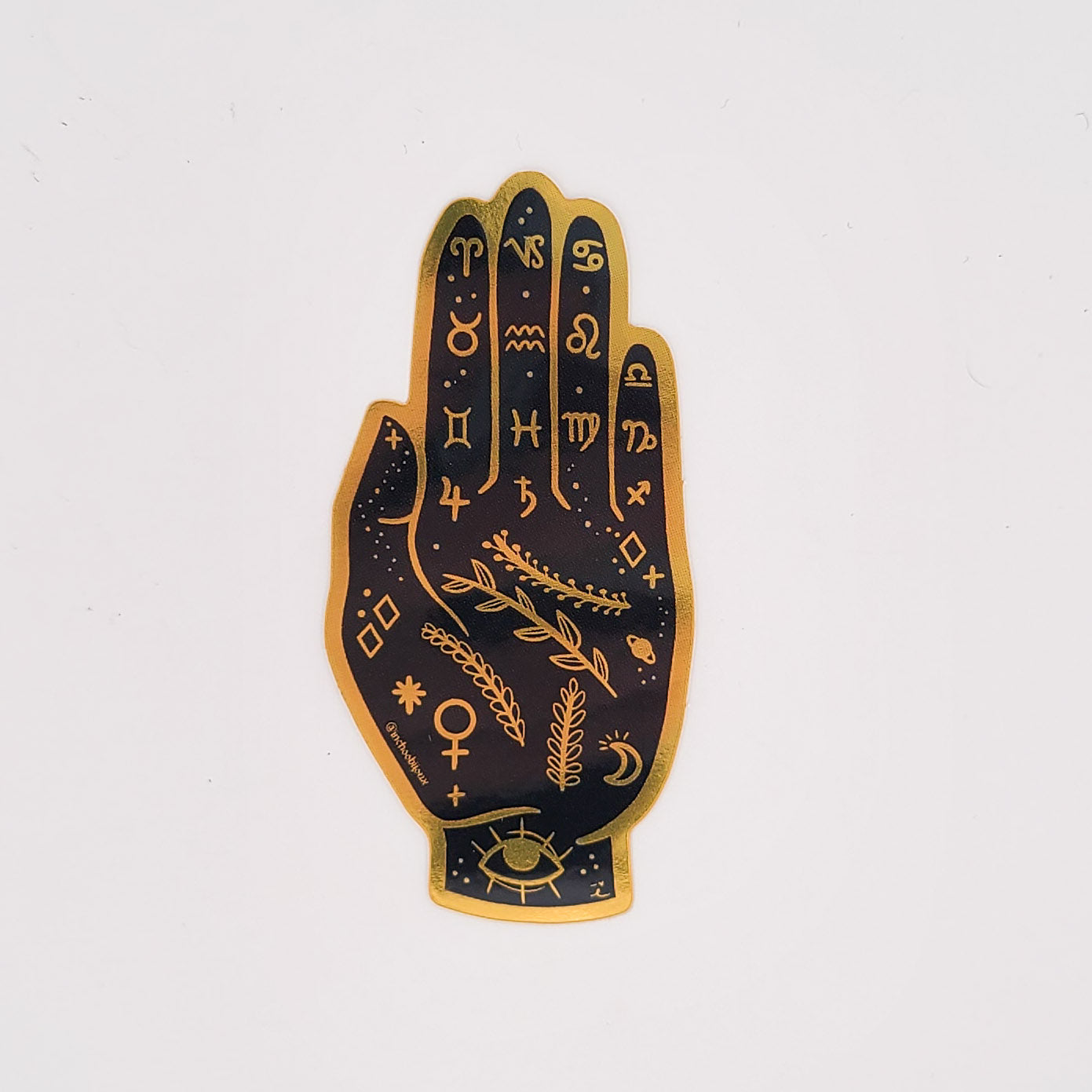 Black & Gold Palmistry Hand Sticker - Inchoo Bijoux