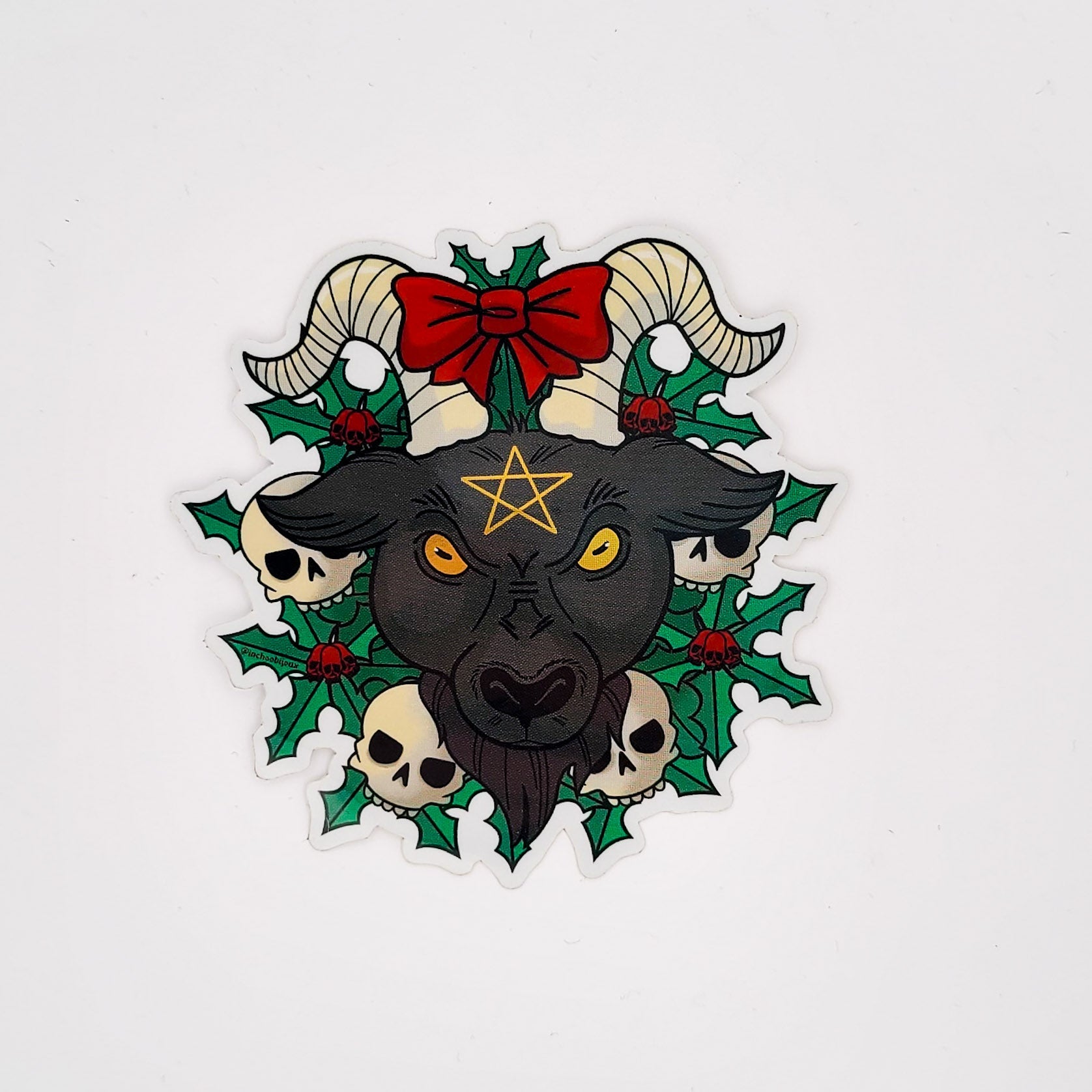 Golden Krampus Holiday Sticker