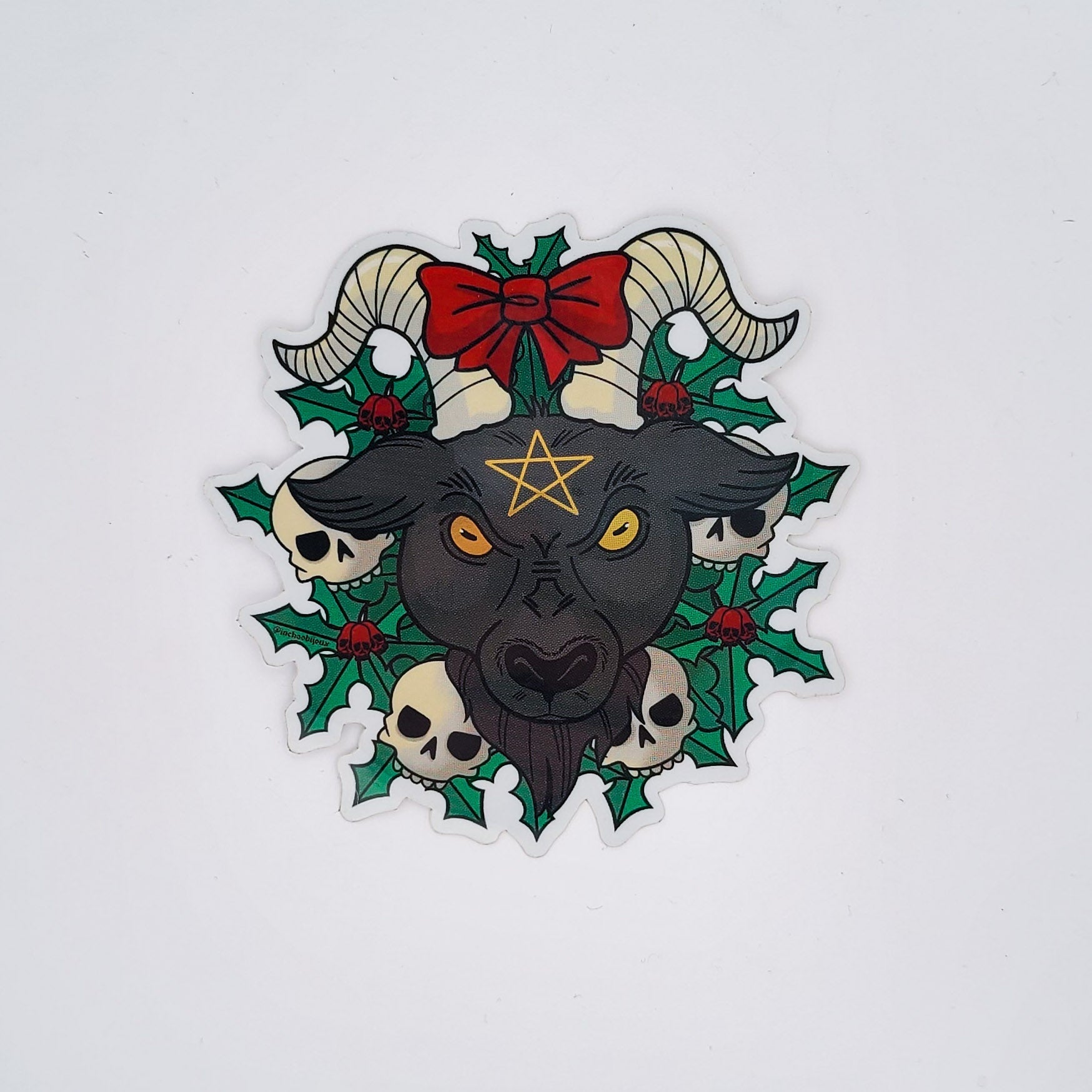 Golden Krampus Holiday Sticker