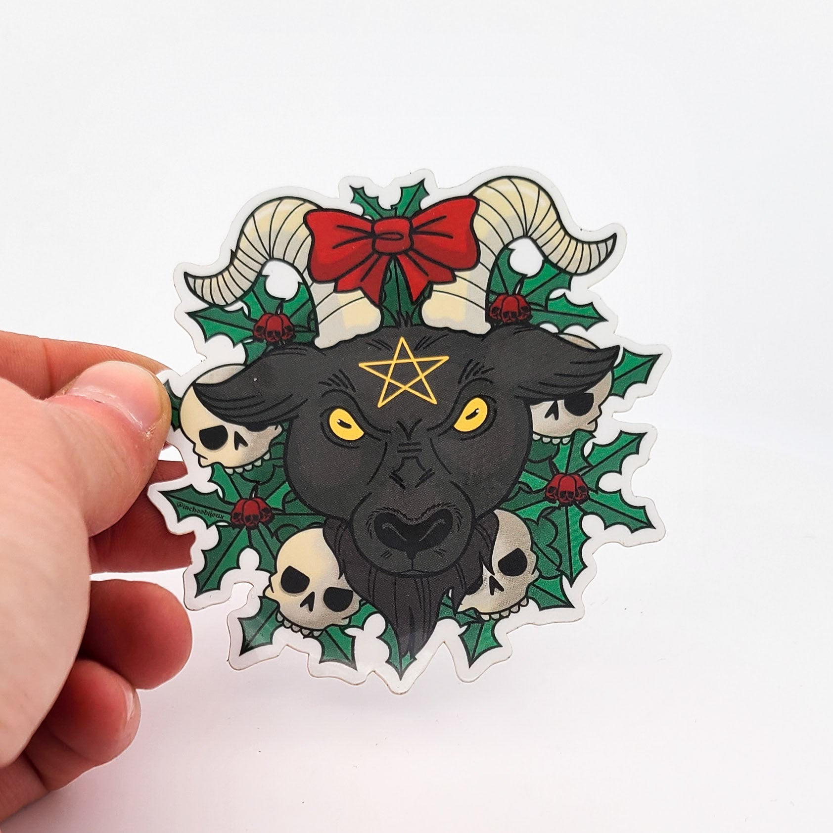 Golden Krampus Holiday Sticker