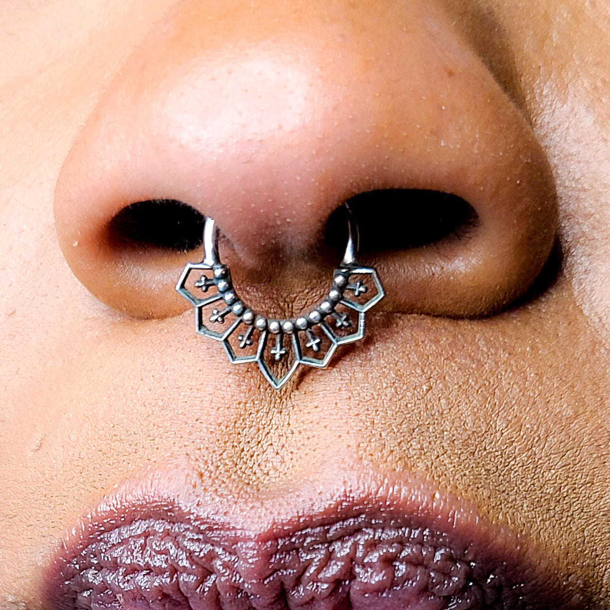 Gothic Cross Lace Septum - Inchoo Bijoux