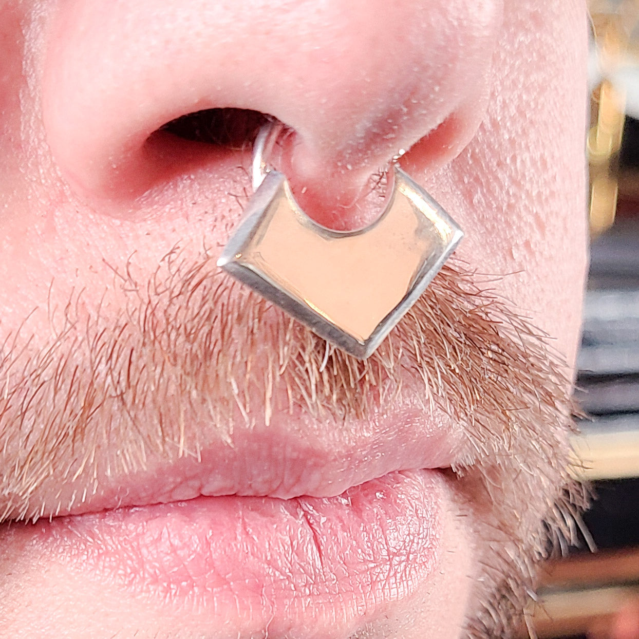 Oversized Blade Shield Septum Piercing