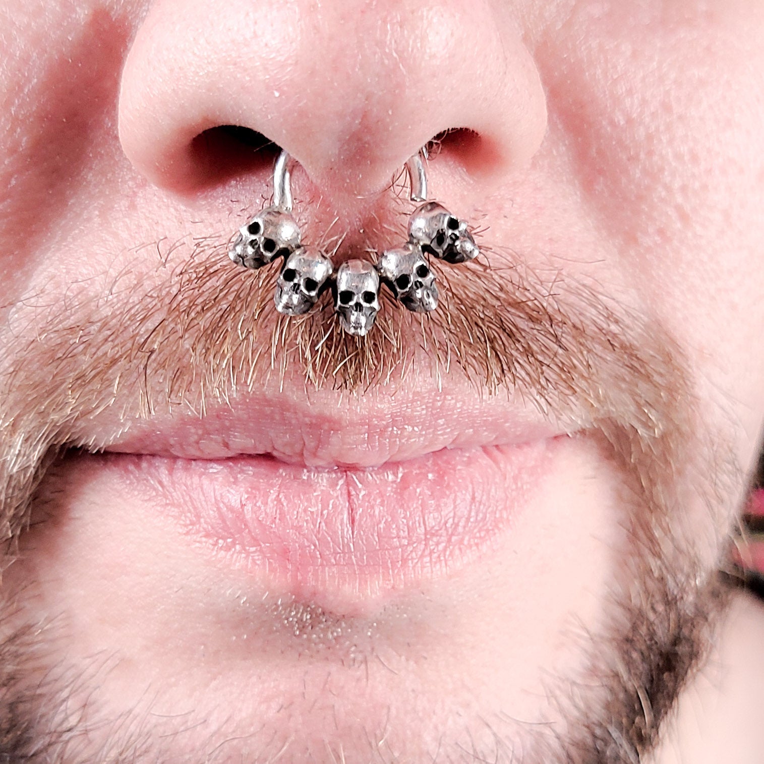 5 Skull Silver Septum Ring - Inchoo Bijoux