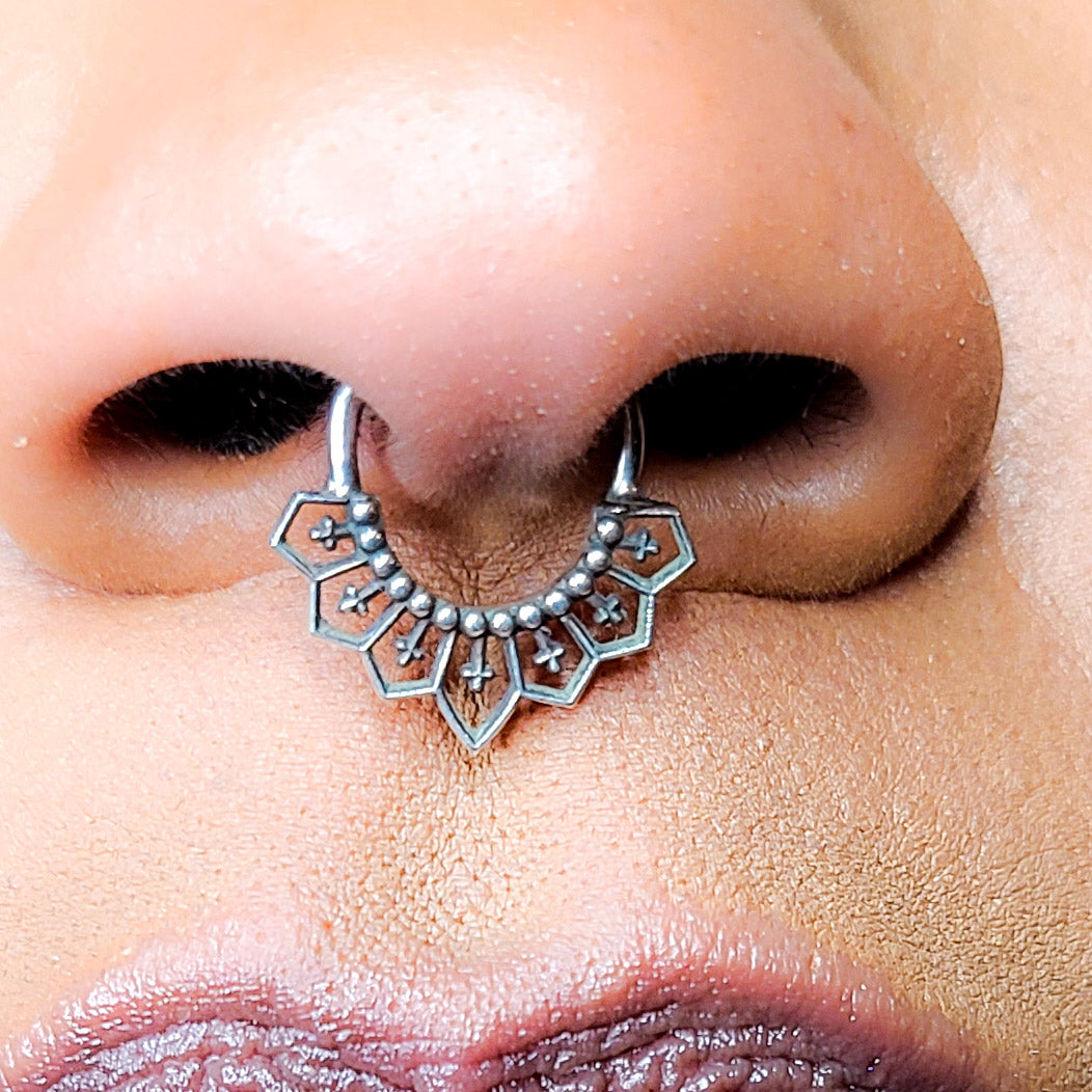 Gothic Cross Lace Septum - Inchoo Bijoux