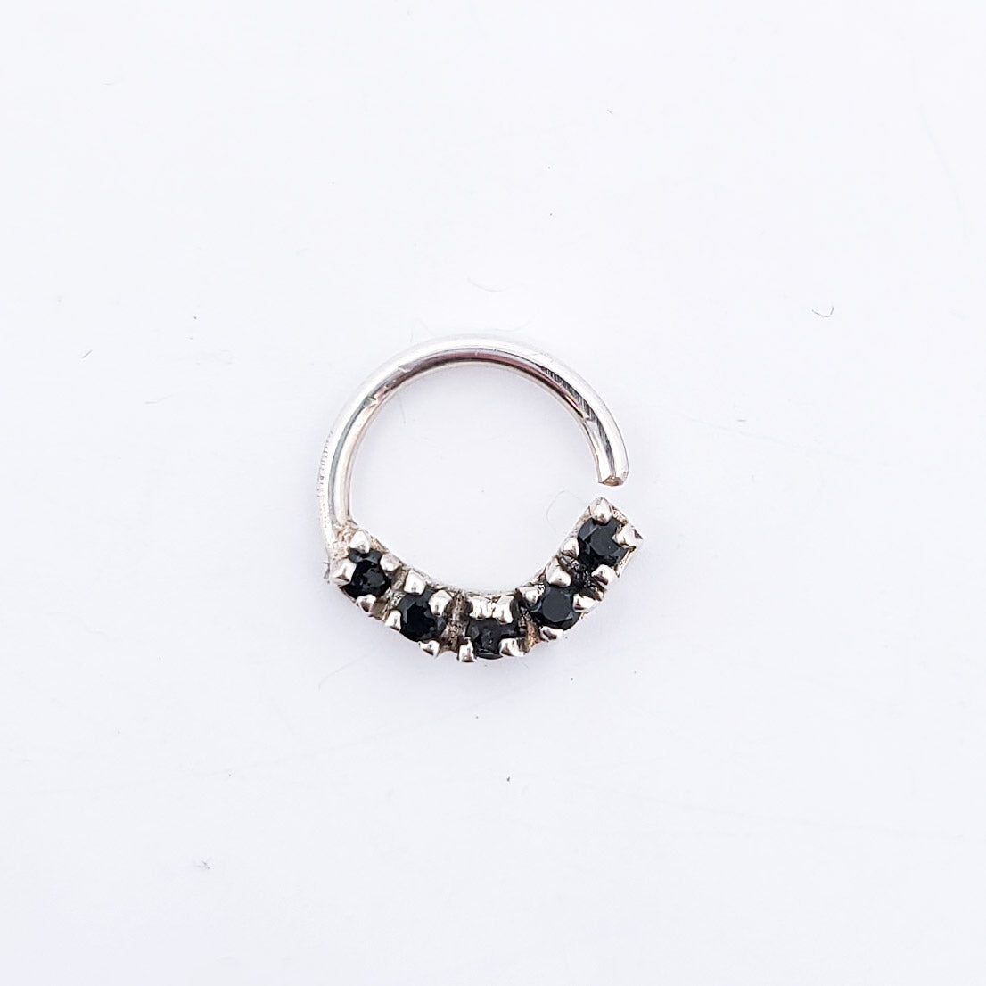 5 Black Cz Silver Nose Ring - Inchoo Bijoux