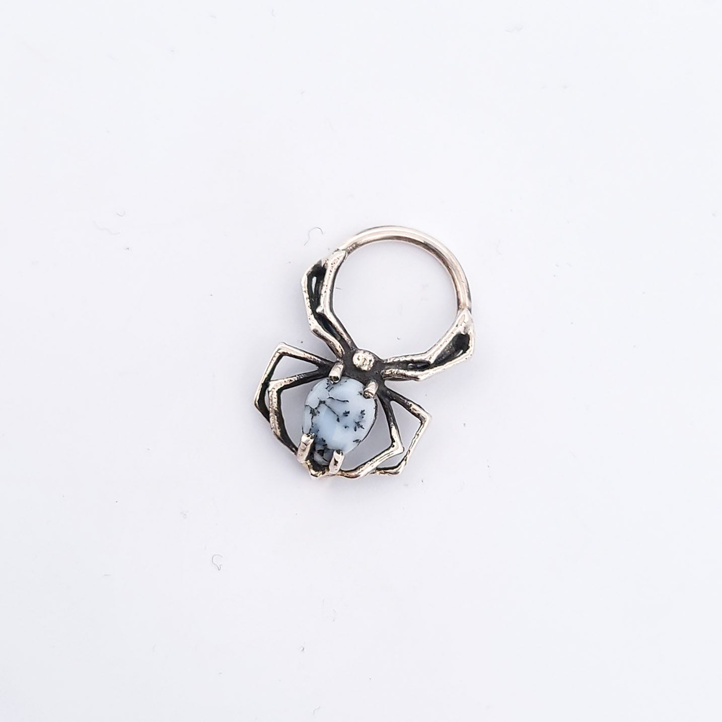 Dendritic Agate Spider Nose Piercing Septum