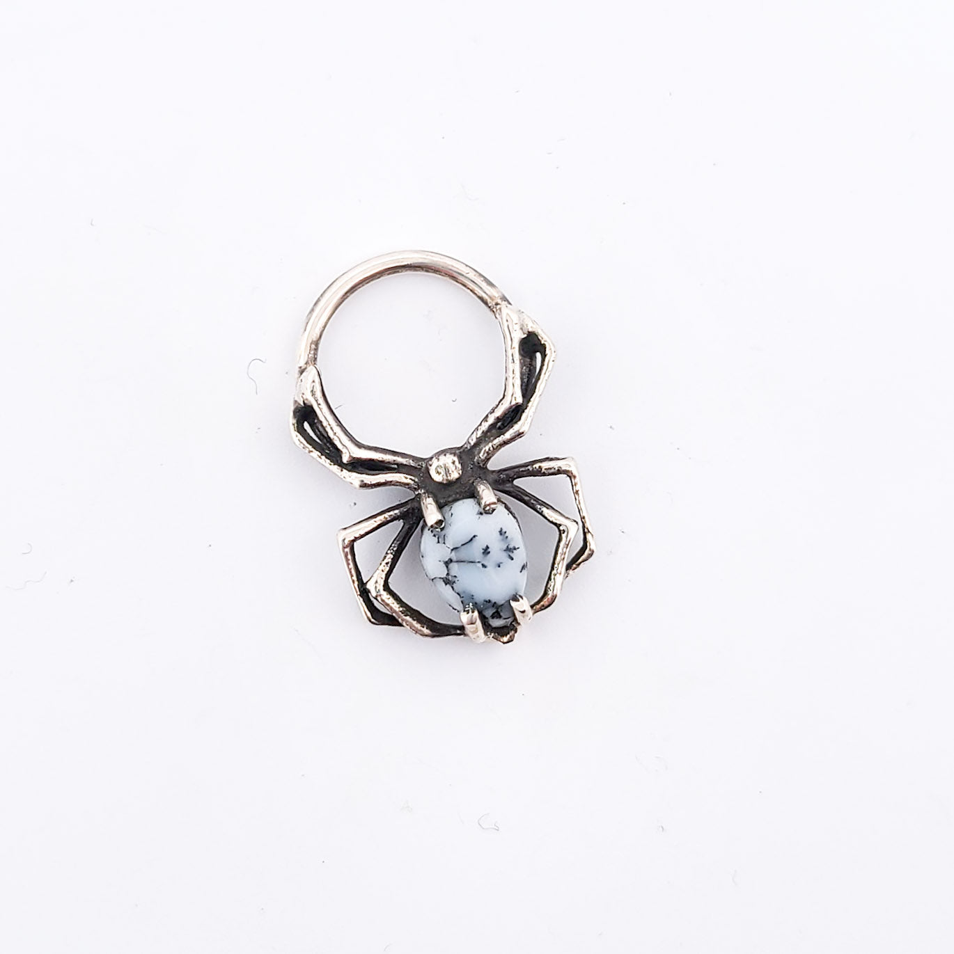 Dendritic Agate Spider Nose Piercing Septum