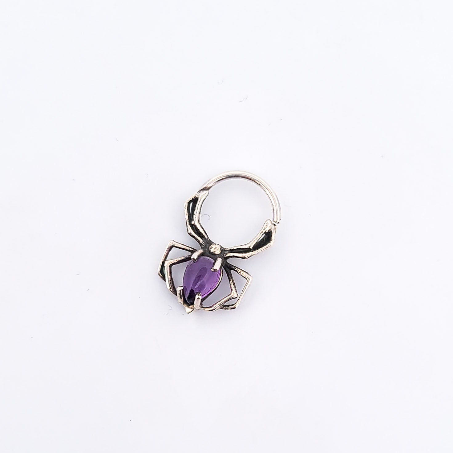 Purple Amethyst Spider Septum Ring - Inchoo Bijoux