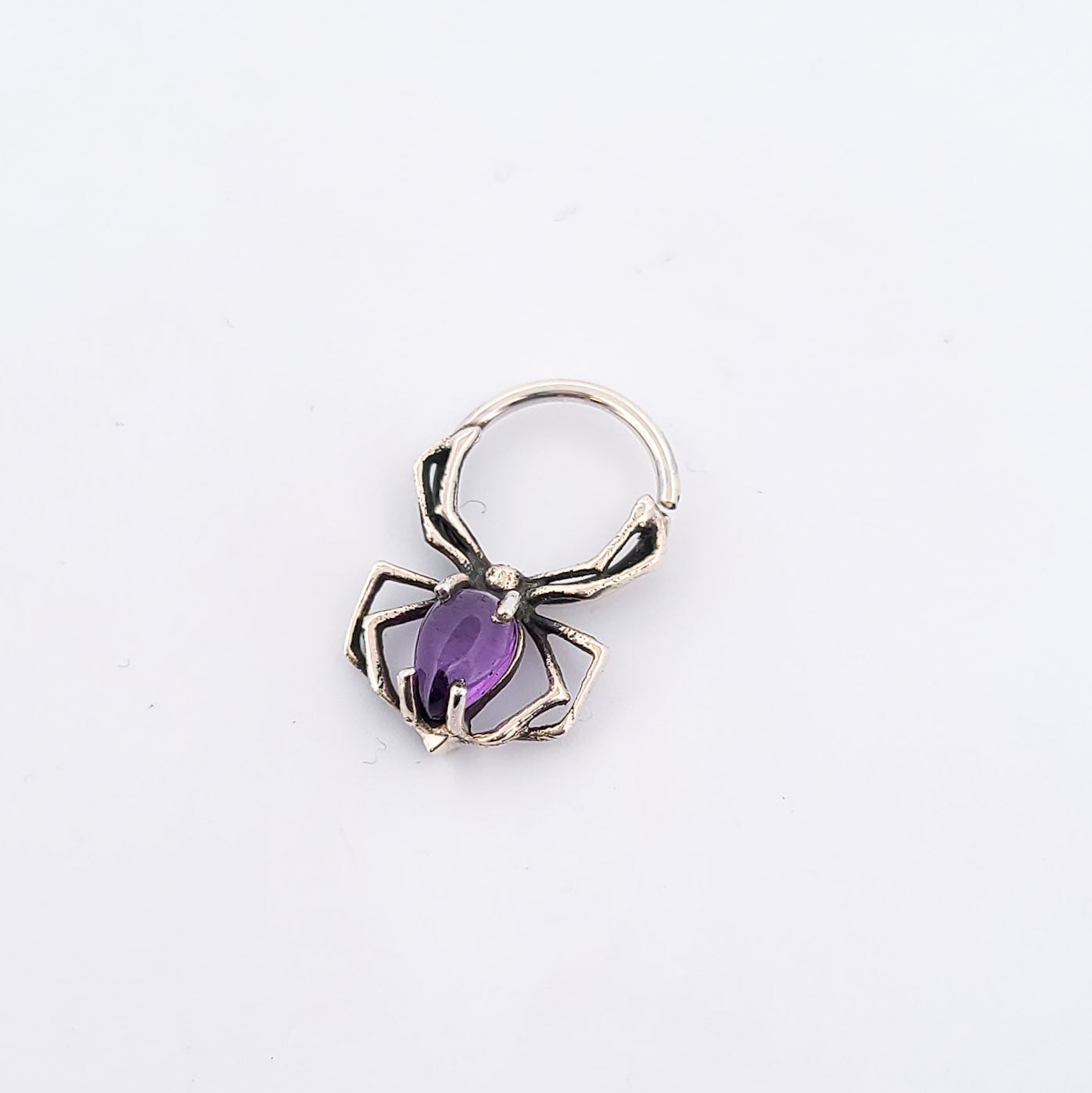 Purple Amethyst Spider Septum Ring - Inchoo Bijoux