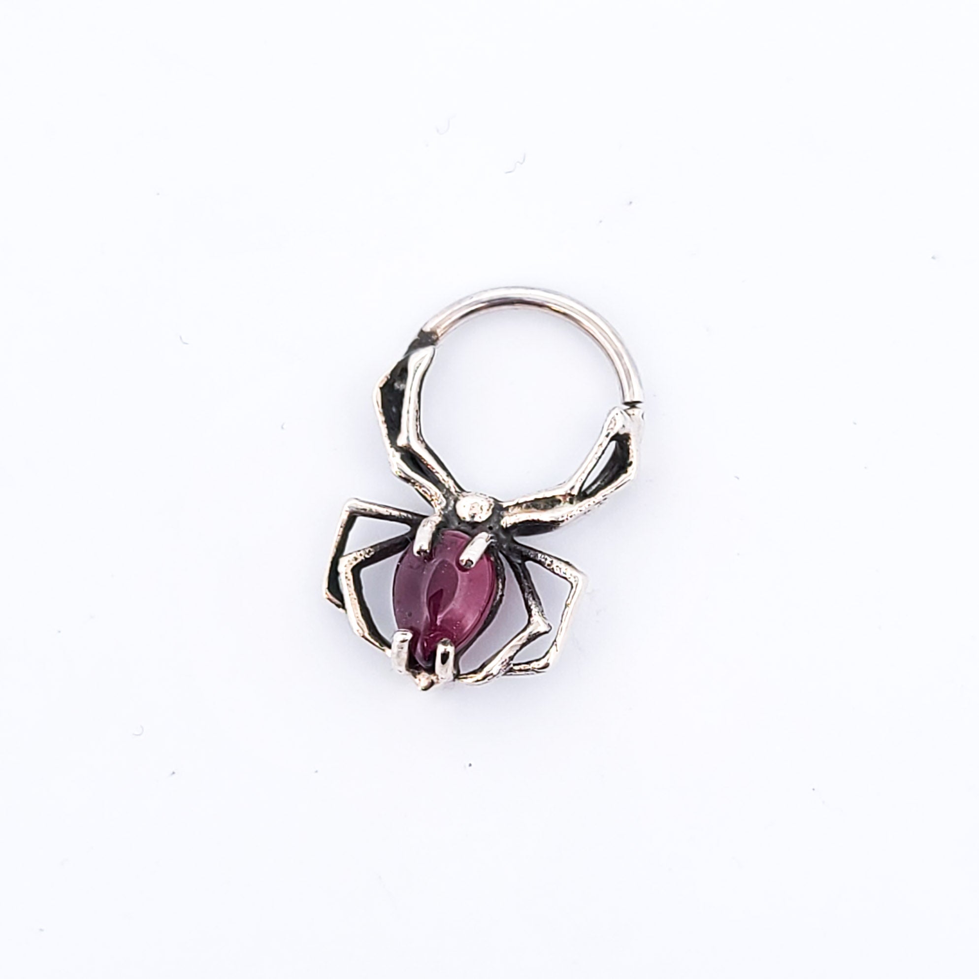 Red Garnet Spider Septum Ring - Inchoo Bijoux