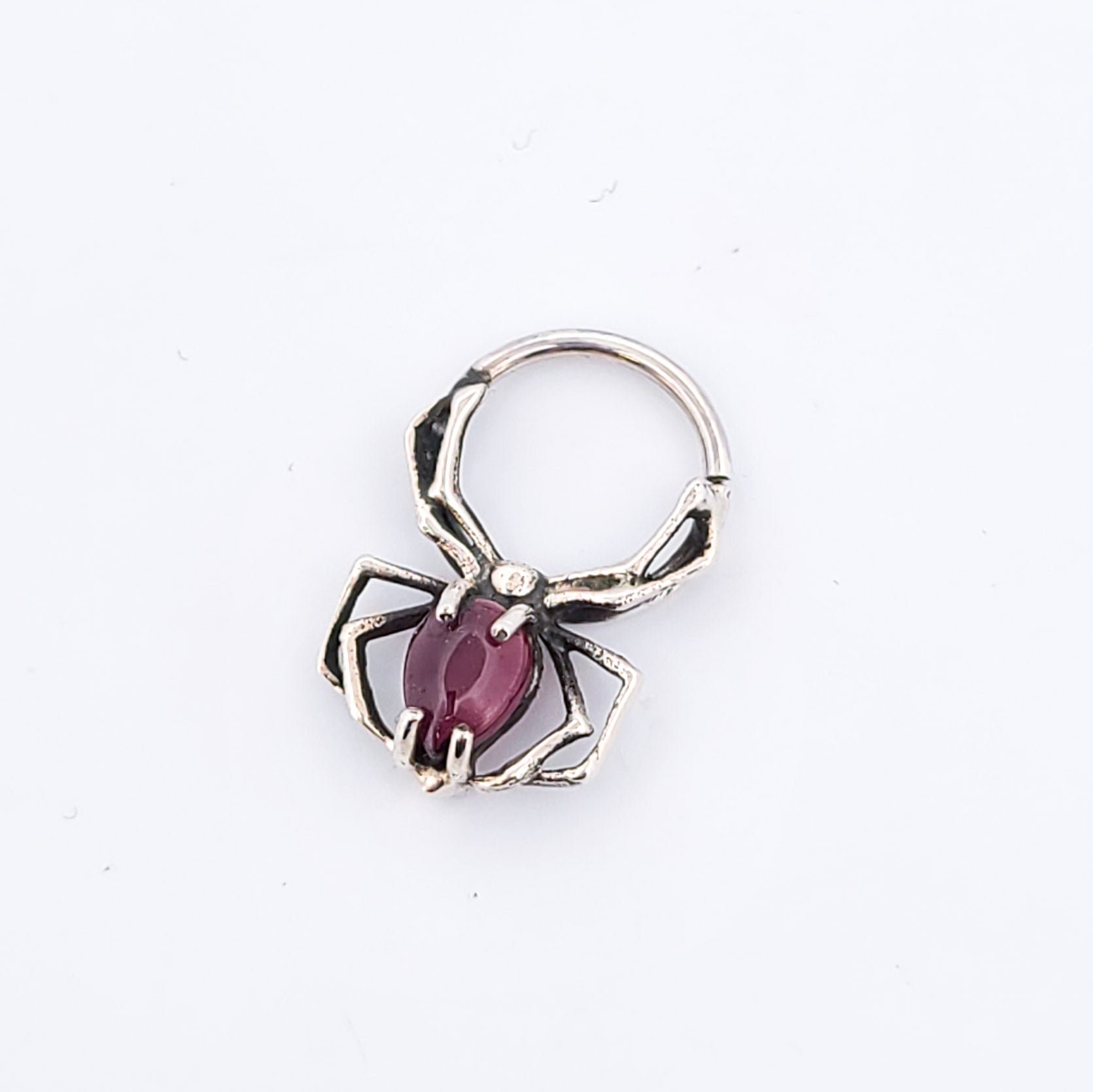 Red Garnet Spider Septum Ring - Inchoo Bijoux