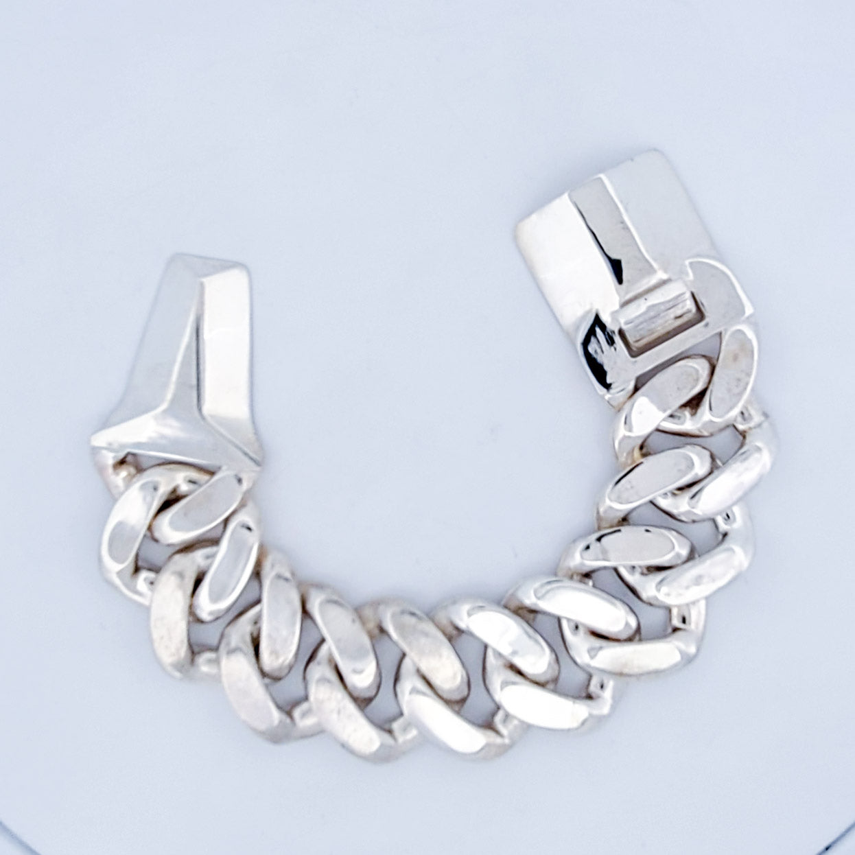 Bulky Huge Gourmette Bracelet, Chunky, Heavy Sterling Silver Rocker
