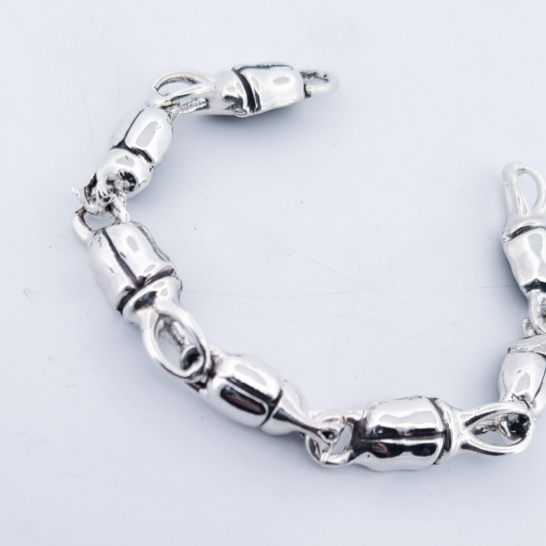 Scarab Beetly Sterling Silver Bracelet