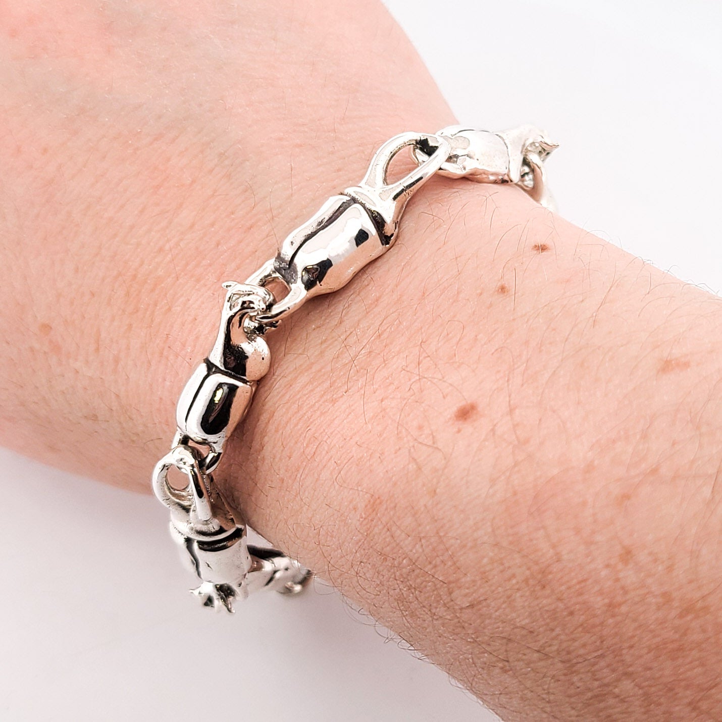 Scarab Beetly Sterling Silver Bracelet