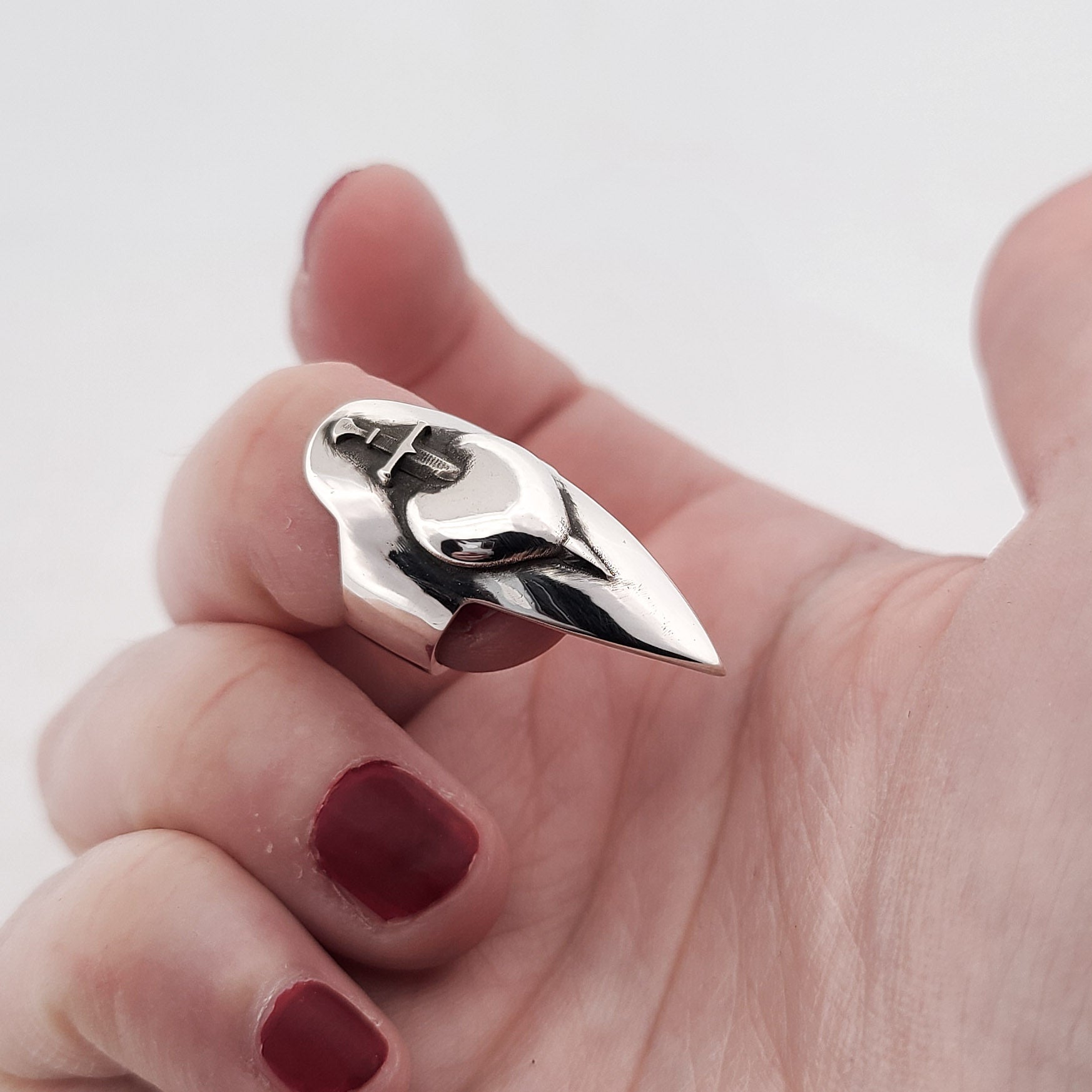 Heart & Dagger Claw Midi Fake Nail Ring Stiletto - Inchoo Bijoux