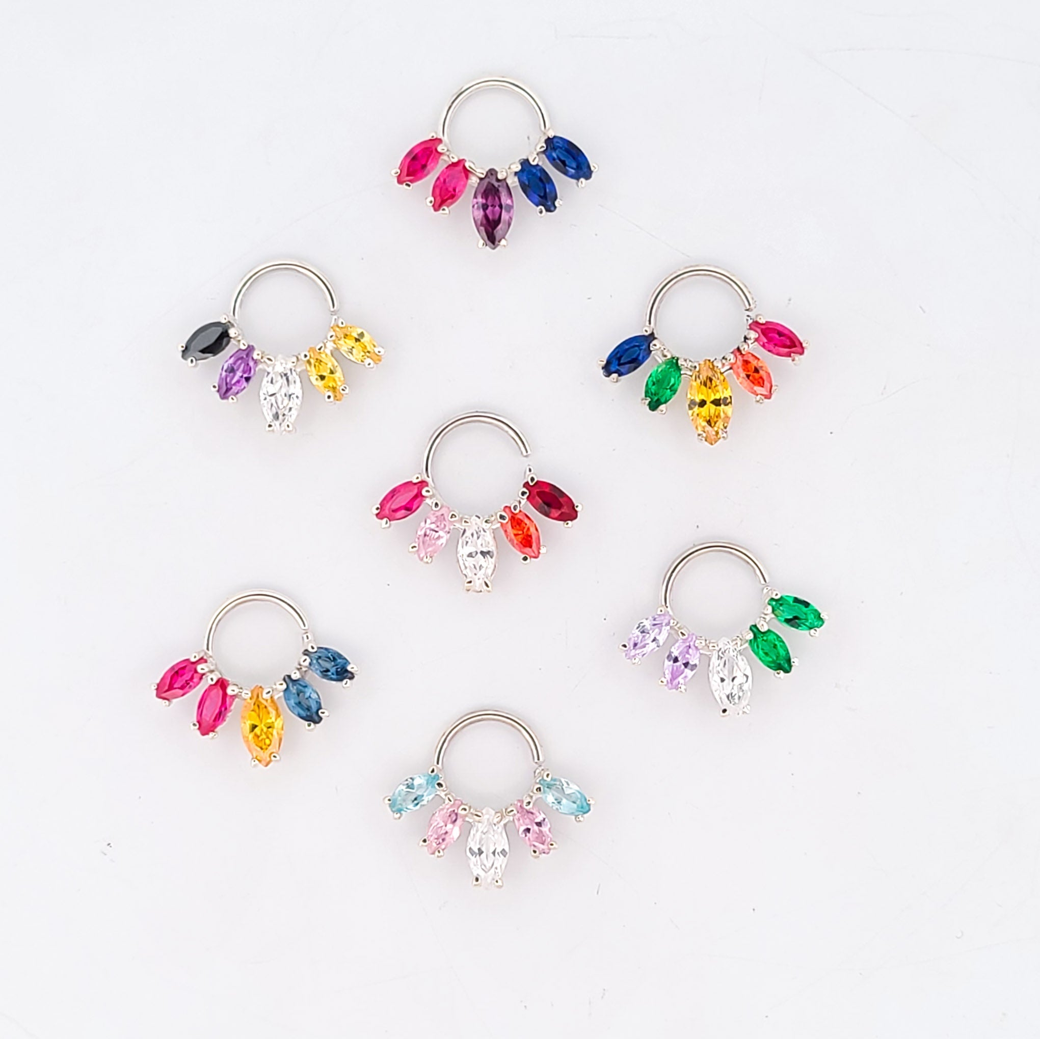 Trans Pride Flag Septum Piercing Marquise - Inchoo Bijoux