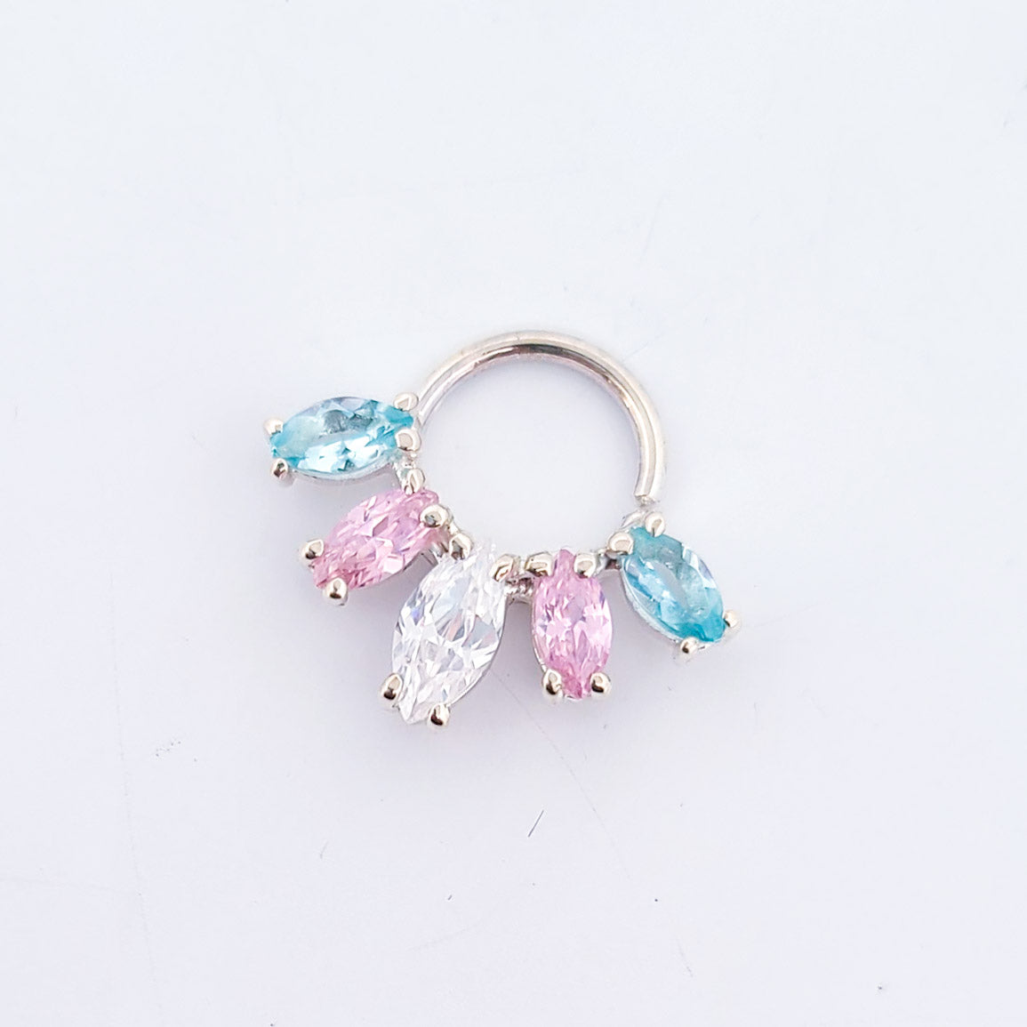 Trans Pride Flag Septum Piercing Marquise - Inchoo Bijoux