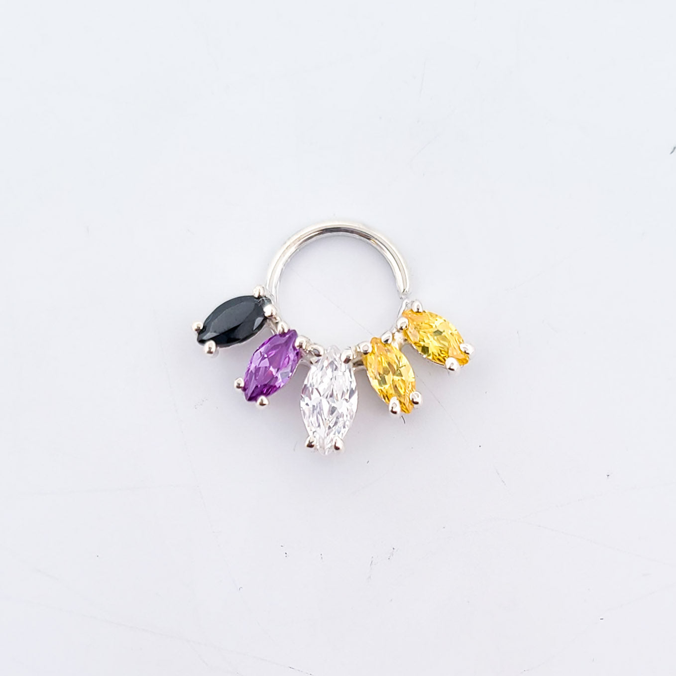 Nonbinary Pride Flag Septum Piercing Marquise