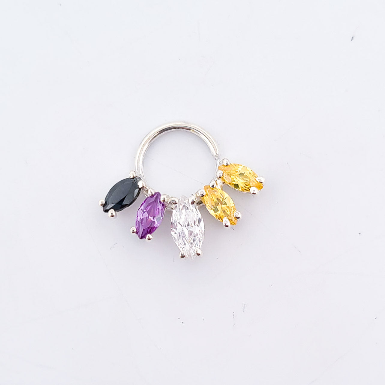 Nonbinary Pride Flag Septum Piercing Marquise