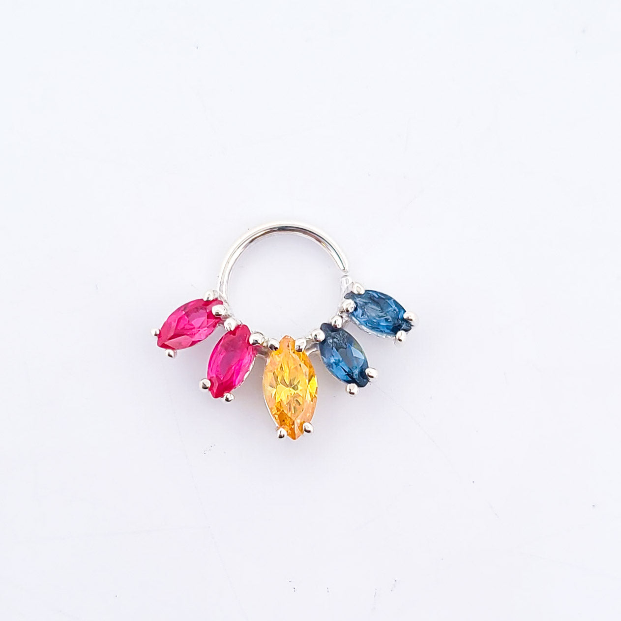 Pansexual Pride Flag Septum Piercing Marquise