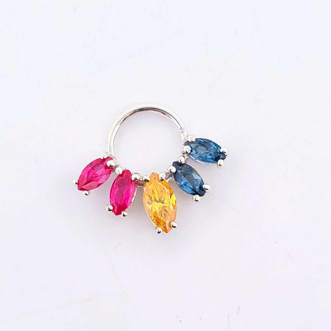 Pansexual Pride Flag Septum Piercing Marquise