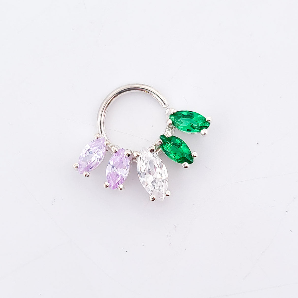 Queer Pride Flag Septum Piercing Marquise